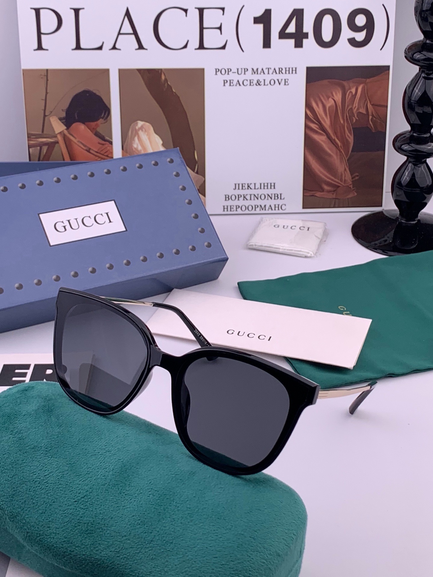🆕   GUCCI  新款尼龙偏光太眼镜，情侣款时尚方框太阳镜佩戴舒适网红潮流款墨镜，大气女人范儿，大脸小脸都好看 ！型