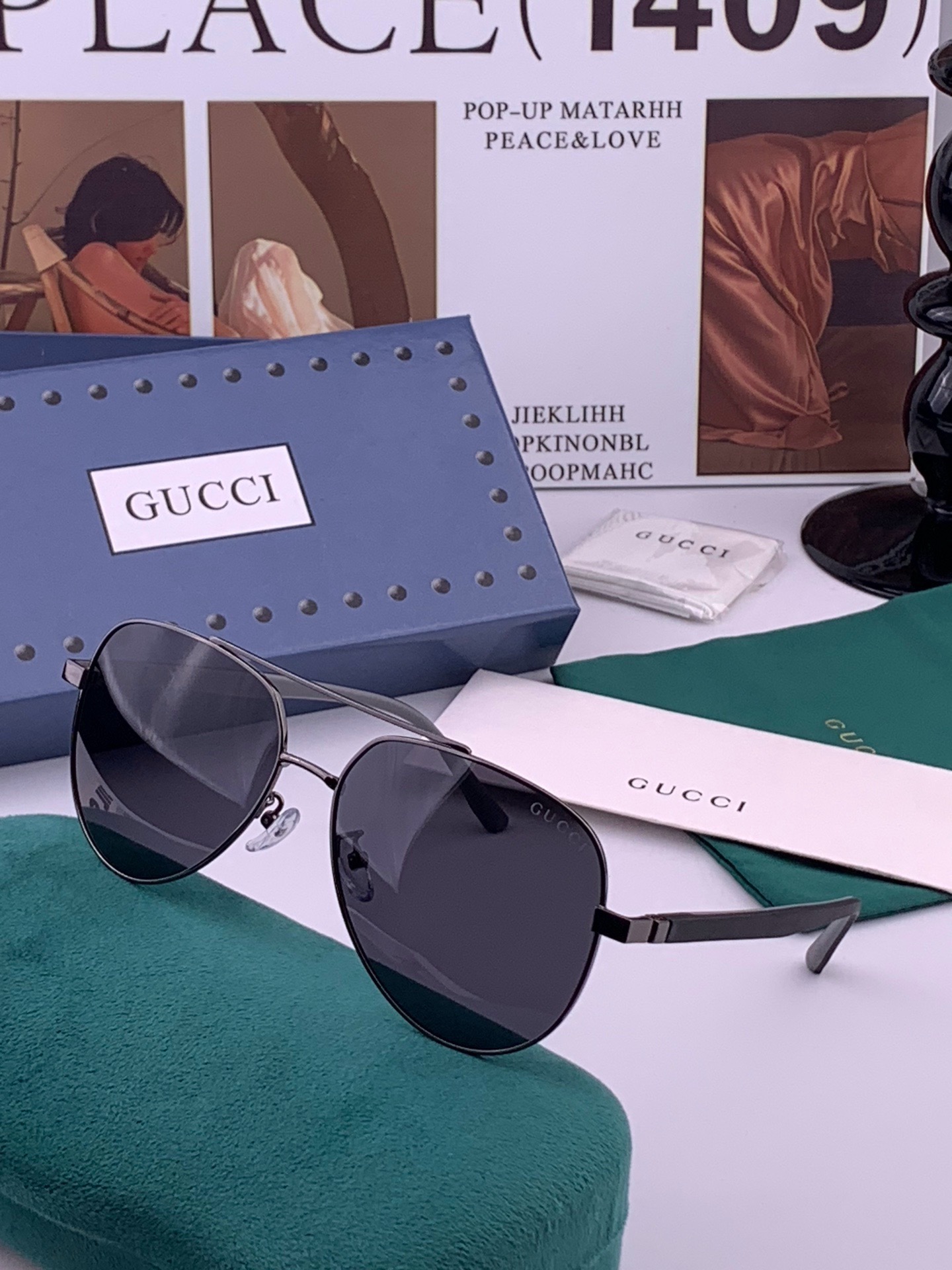 🆕   Gucci 🔥  高品质男女款墨镜   👍 进口宝丽来偏光镜片  🔥蛤蟆镜 开车钓鱼都可 🔥百搭显瘦墨镜韩版男士