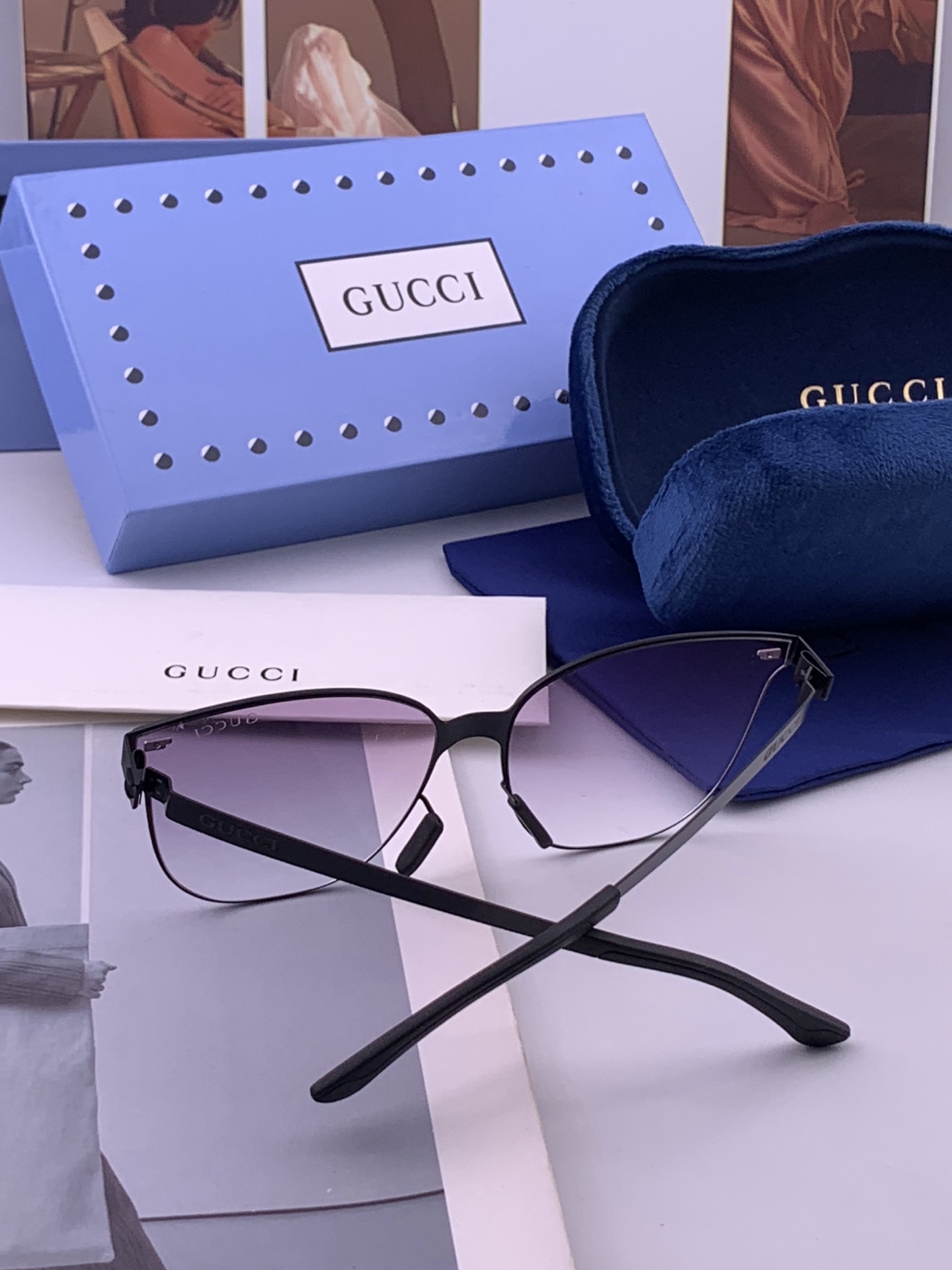 🆕   Gucci 春夏新款超轻无螺丝压不坏系列情侣款太阳镜高清尼龙镜片🦅完美品质，适合各种脸型，经典太阳镜亮相时装周.