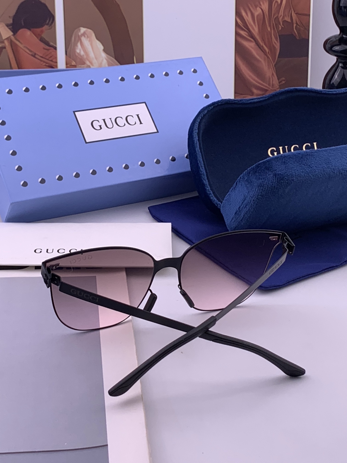 🆕   Gucci 春夏新款超轻无螺丝压不坏系列情侣款太阳镜高清尼龙镜片🦅完美品质，适合各种脸型，经典太阳镜亮相时装周.