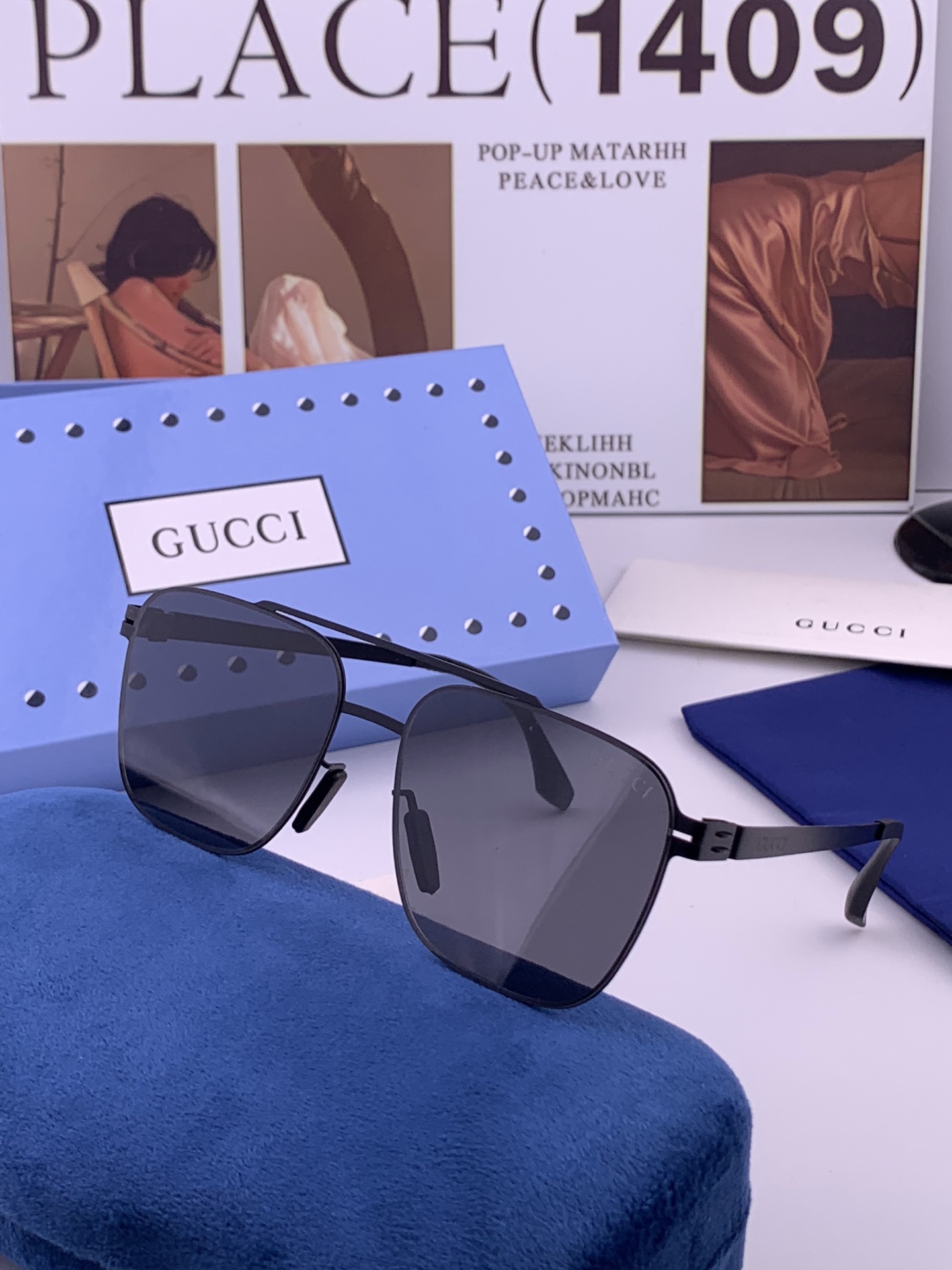 🆕   Gucci 春夏新款超轻无螺丝压不坏系列情侣款太阳镜高清尼龙镜片🦅完美品质，适合各种脸型，经典太阳镜亮相时装周.