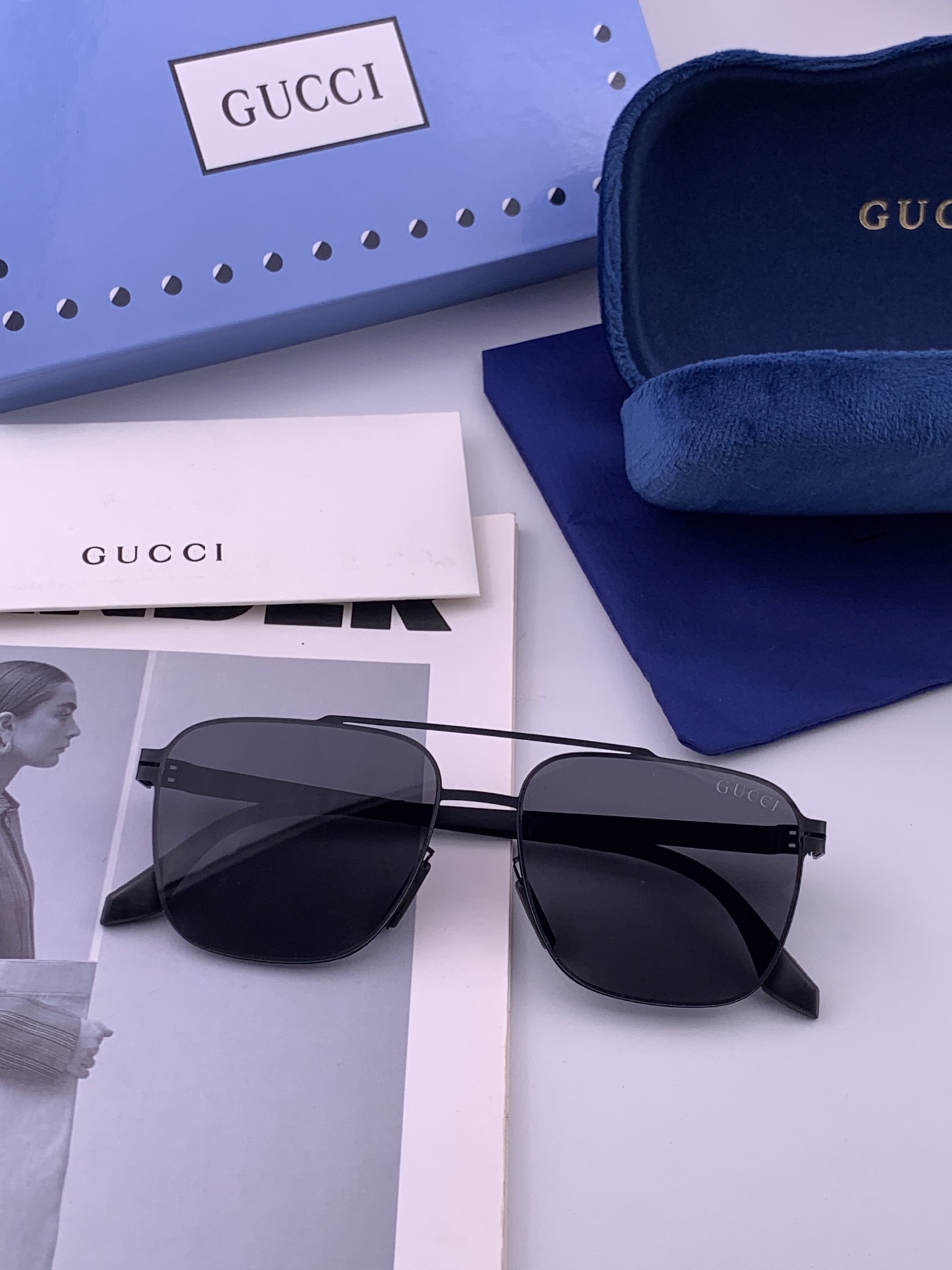 🆕   Gucci 春夏新款超轻无螺丝压不坏系列情侣款太阳镜高清尼龙镜片🦅完美品质，适合各种脸型，经典太阳镜亮相时装周.