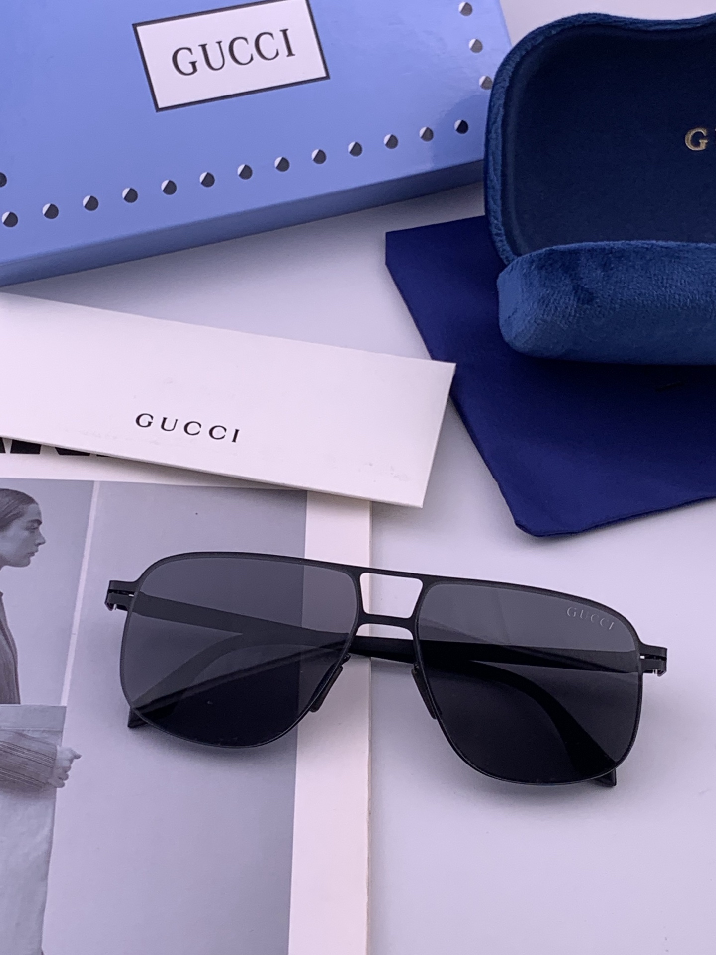 🆕   Gucci 春夏新款超轻无螺丝压不坏系列情侣款太阳镜高清尼龙镜片🦅完美品质，适合各种脸型，经典太阳镜亮相时装周.