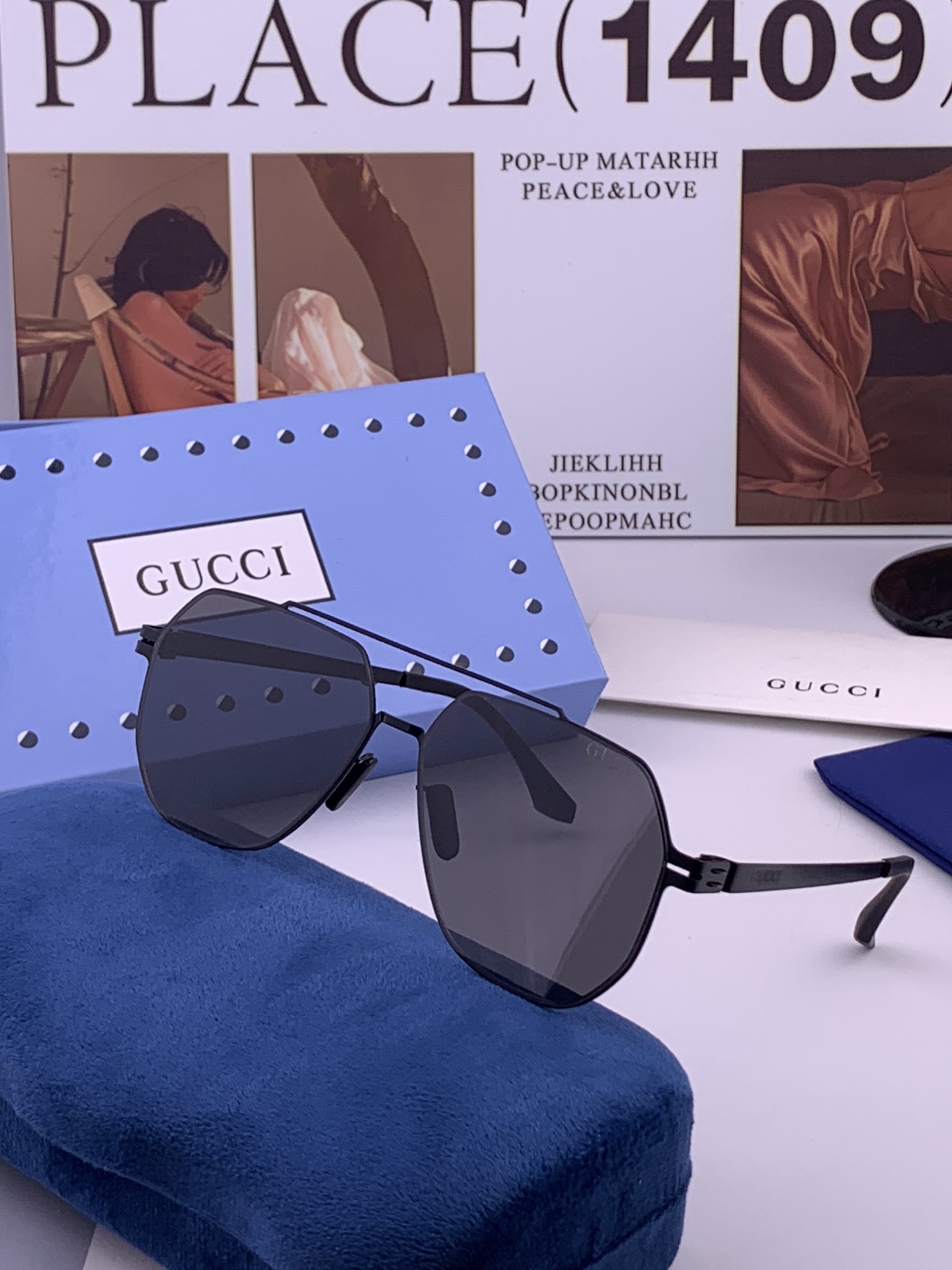 🆕   Gucci 春夏新款超轻无螺丝压不坏系列情侣款太阳镜高清尼龙镜片🦅完美品质，适合各种脸型，经典太阳镜亮相时装周.