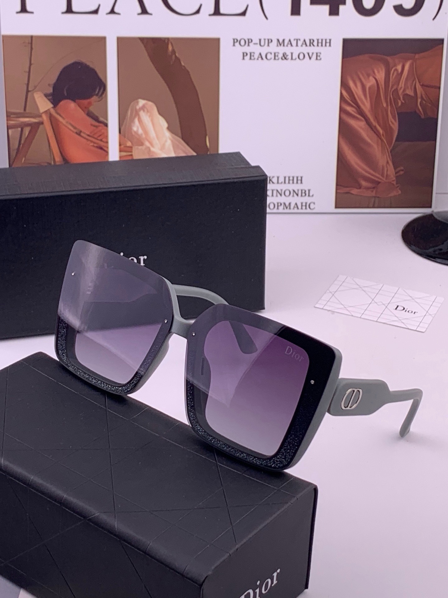 🆕  🔺 【DIOR-迪奥】开春新款 潮流爆款 时尚方框偏光太阳镜 高品质 佩戴舒适 网红潮款墨镜 型号：D6227