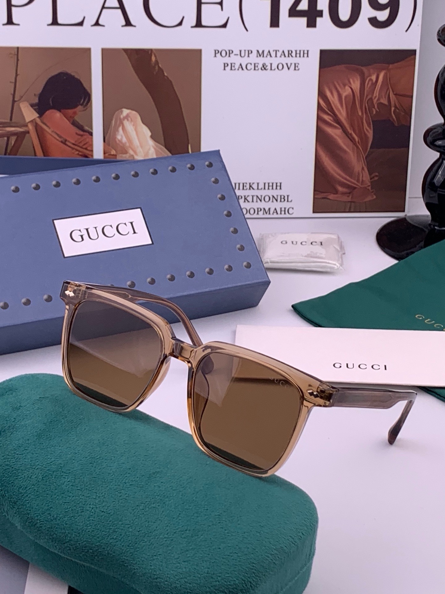 🆕 🔺GUCCI🔻古驰 GG方框太阳镜 完美品质 🎓独特设计  适合各种脸型 亮相时装周 超时尚百搭 实物精致  情侣款