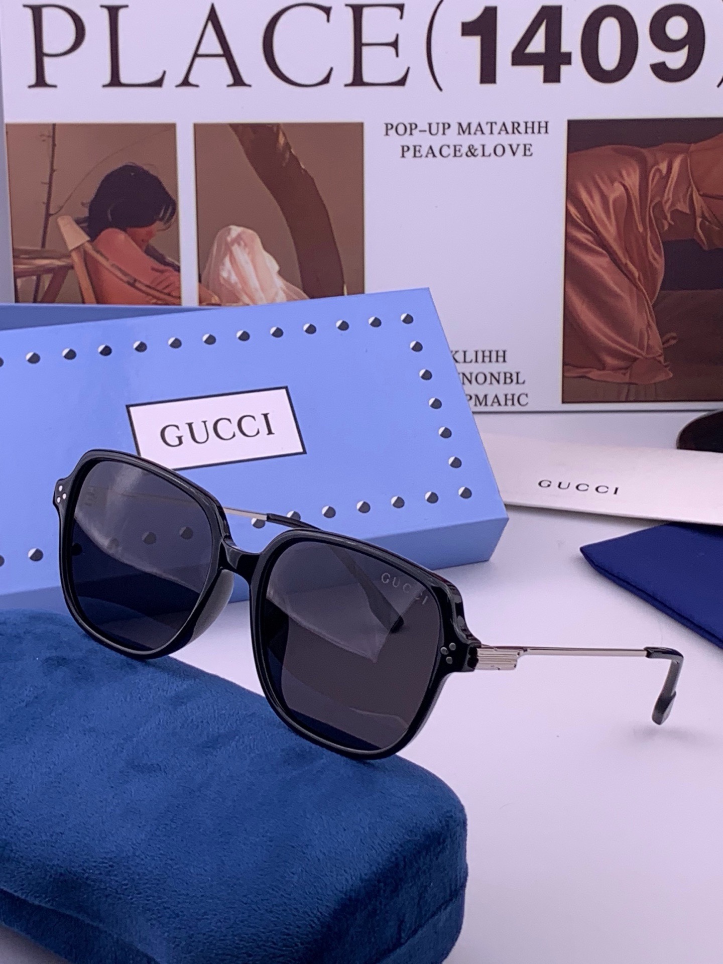 🆕 🔺 【GUCCI】开春新款 潮流爆款 时尚方框偏光太阳镜 高品质 佩戴舒适 网红潮款墨镜 女士高清尼龙偏光太阳镜🕶️