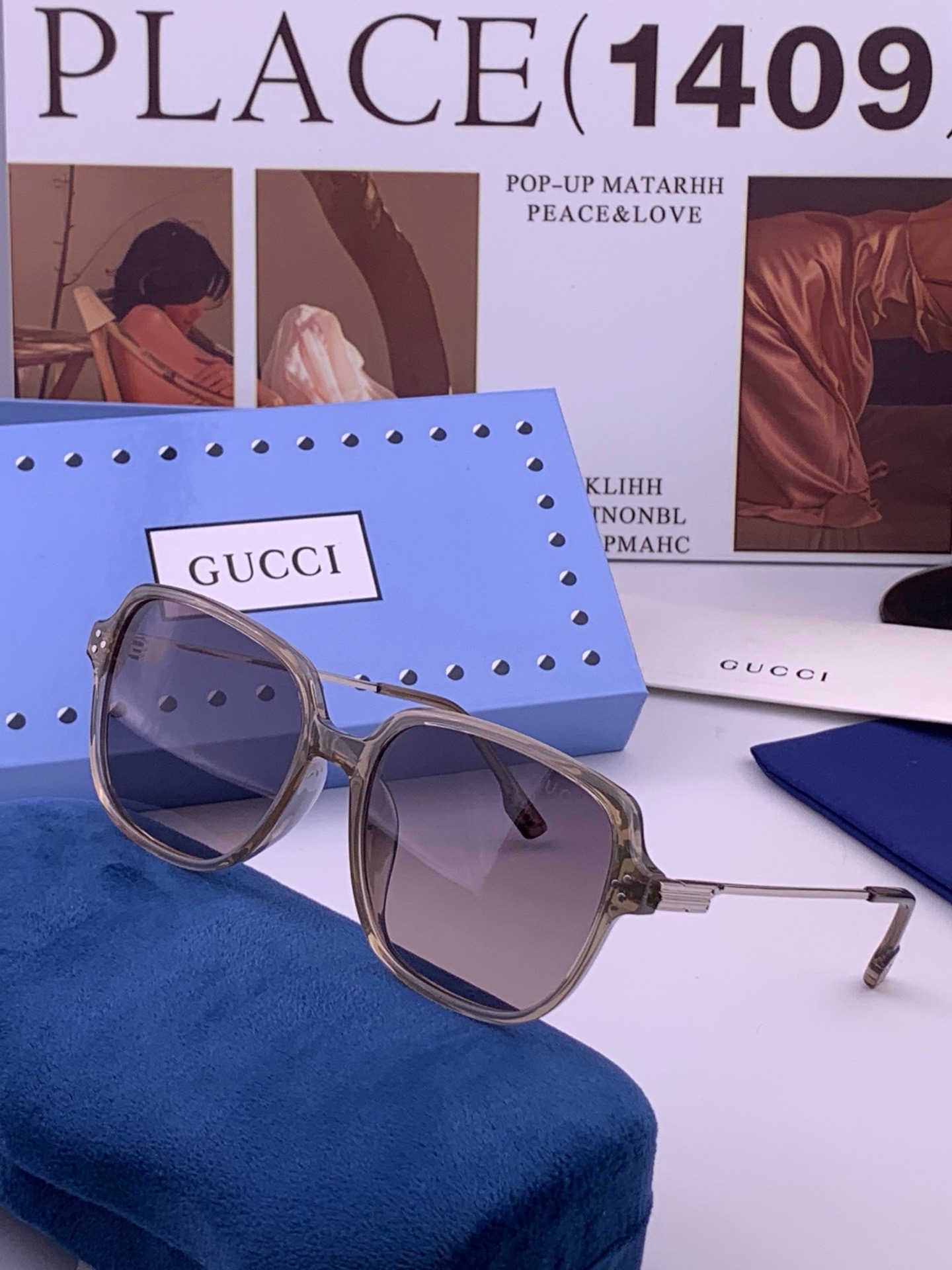 🆕 🔺 【GUCCI】开春新款 潮流爆款 时尚方框偏光太阳镜 高品质 佩戴舒适 网红潮款墨镜 女士高清尼龙偏光太阳镜🕶️