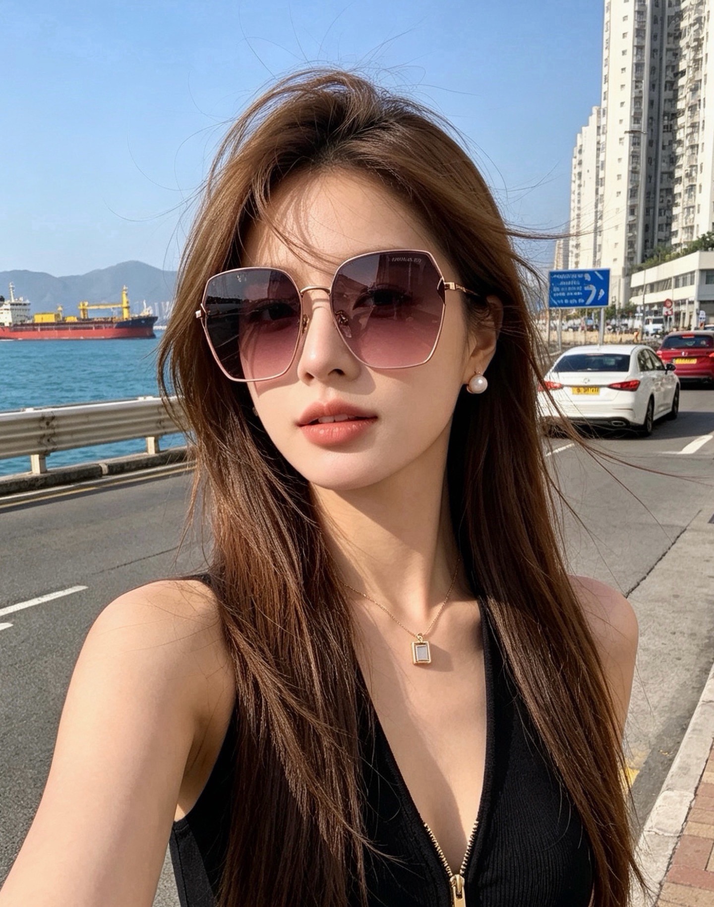 🆕 【CHANEL】香奈儿  新款尼龙偏光太眼镜，无框钻石 切边更有质感，大气女人范儿，大脸小脸都好看 ！型号：CH20