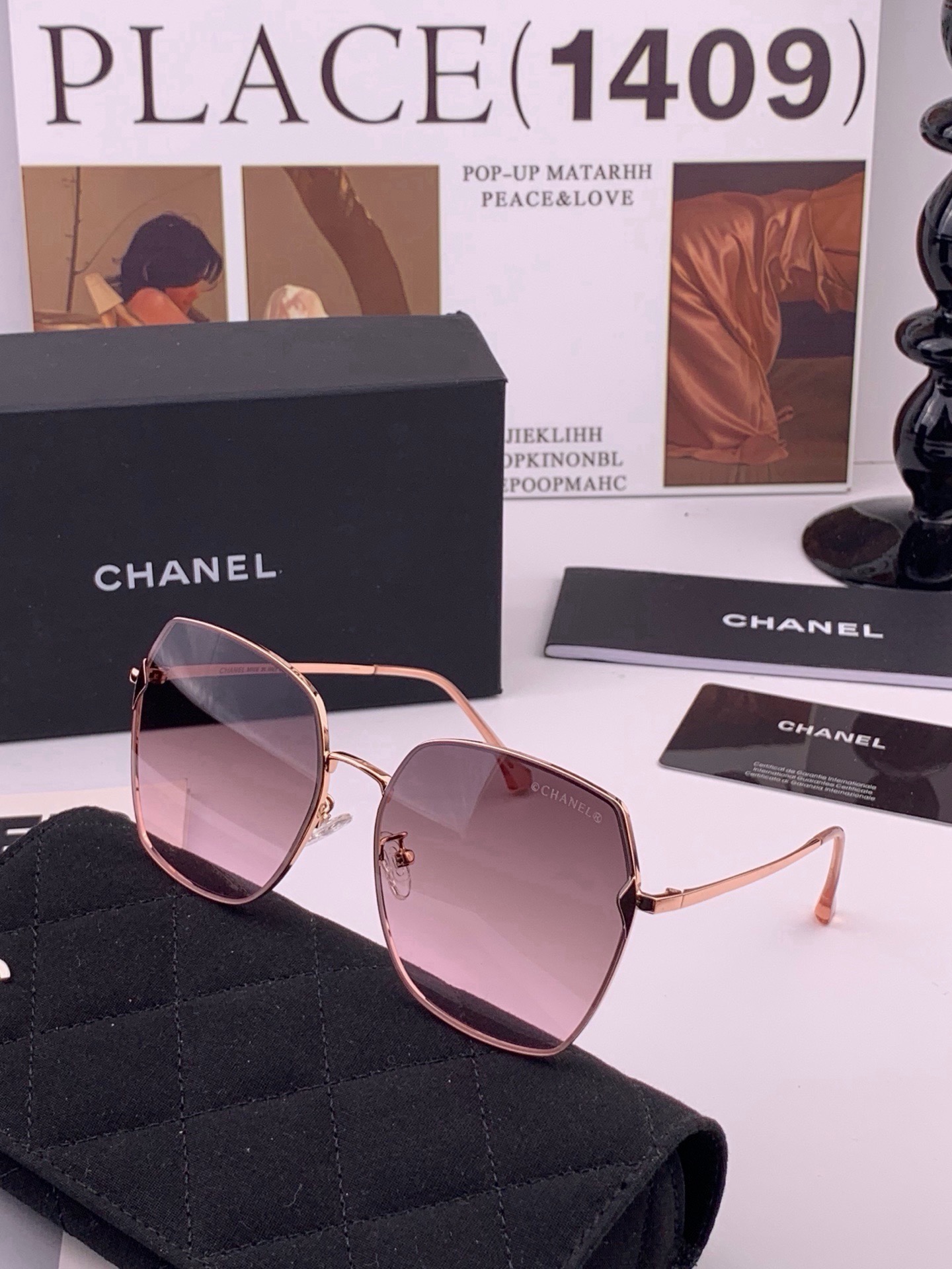 🆕 【CHANEL】香奈儿  新款尼龙偏光太眼镜，无框钻石 切边更有质感，大气女人范儿，大脸小脸都好看 ！型号：CH20