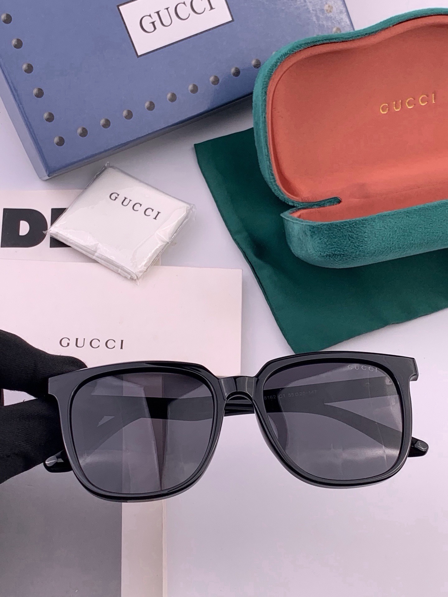 🆕 🔺 【GUCCI】开春新款 潮流爆款 时尚方框偏光太阳镜 高品质 佩戴舒适 网红潮款墨镜 女士高清尼龙偏光太阳镜🕶️