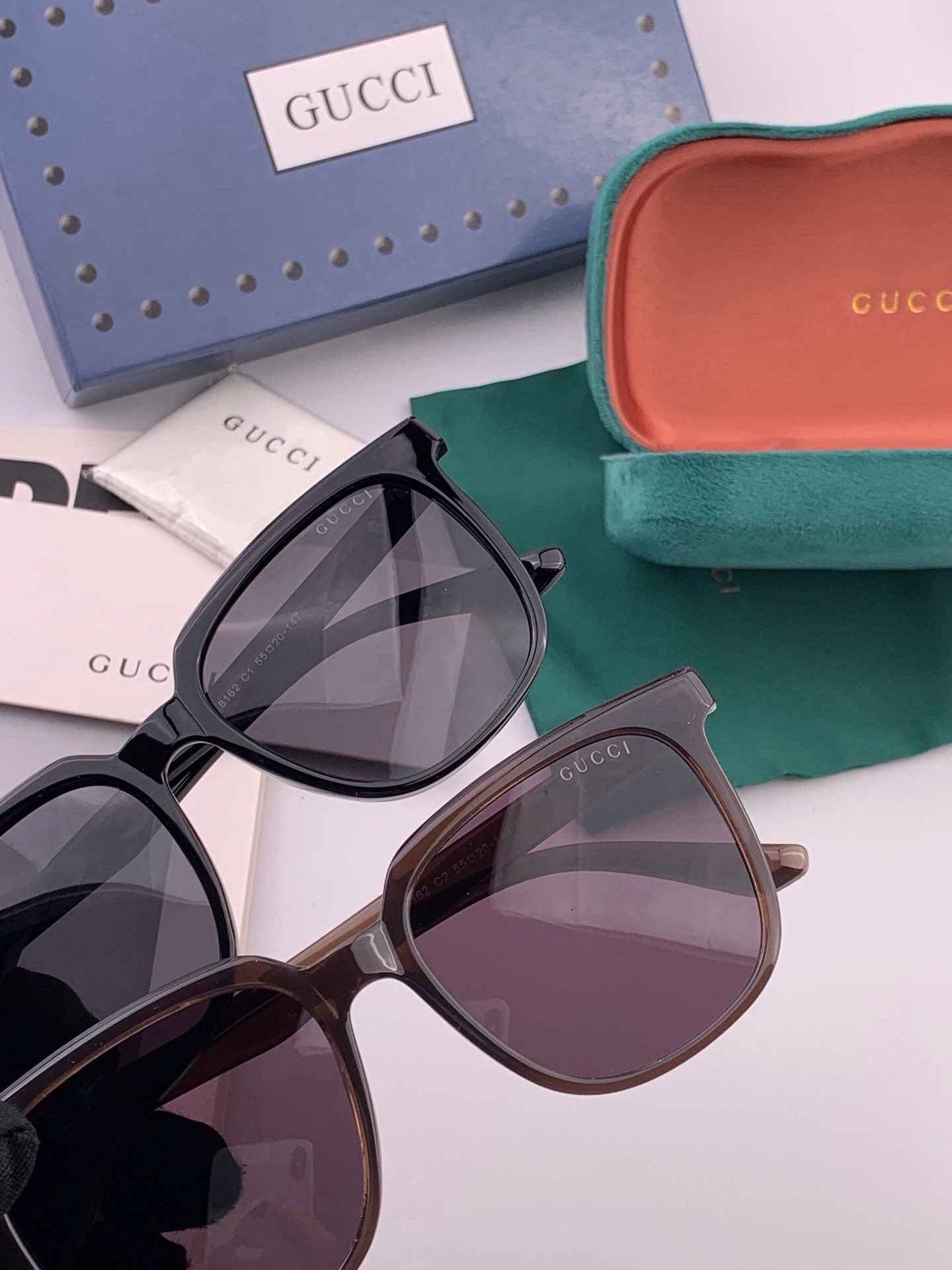 🆕 🔺 【GUCCI】开春新款 潮流爆款 时尚方框偏光太阳镜 高品质 佩戴舒适 网红潮款墨镜 女士高清尼龙偏光太阳镜🕶️