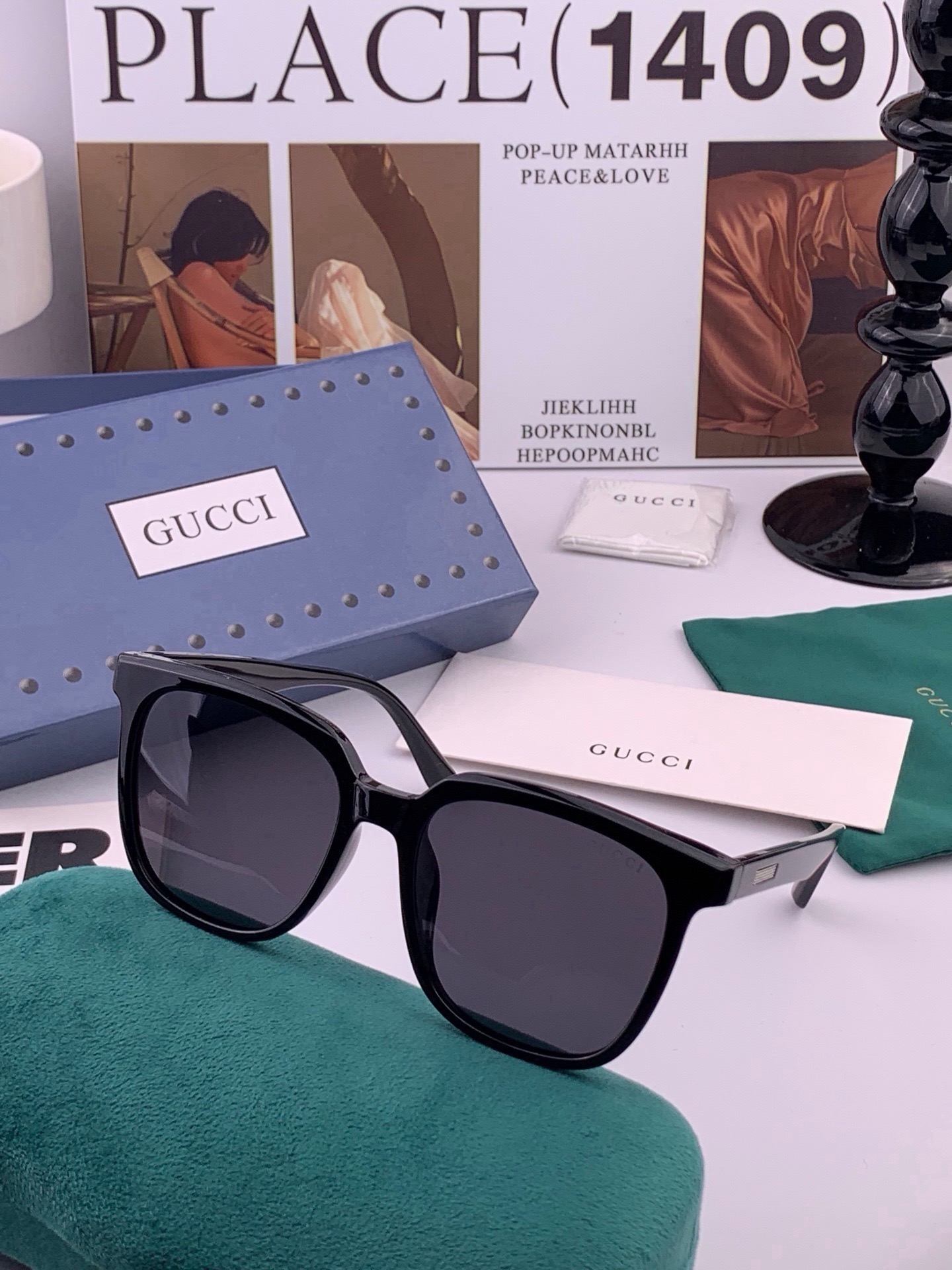 🆕 🔺 【GUCCI】开春新款 潮流爆款 时尚方框偏光太阳镜 高品质 佩戴舒适 网红潮款墨镜 女士高清尼龙偏光太阳镜🕶️