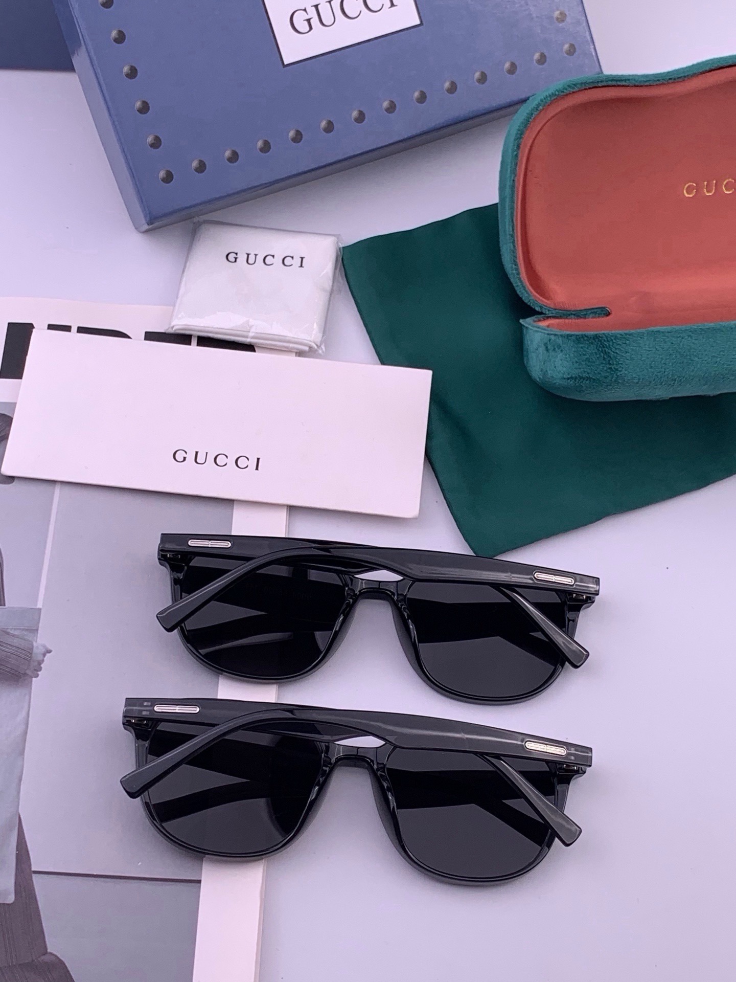 🆕 🔺 【GUCCI】开春新款 潮流爆款 时尚方框偏光太阳镜 高品质 佩戴舒适 网红潮款墨镜 女士高清尼龙偏光太阳镜🕶️