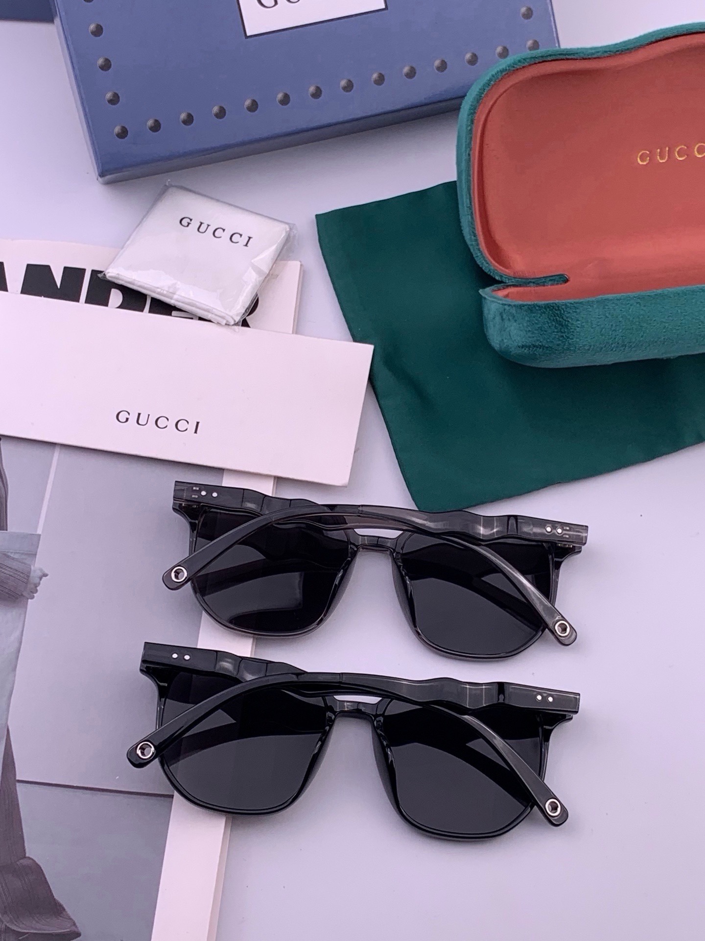🆕 🔺 【GUCCI】开春新款 潮流爆款 时尚方框偏光太阳镜 高品质 佩戴舒适 网红潮款墨镜 女士高清尼龙偏光太阳镜🕶️
