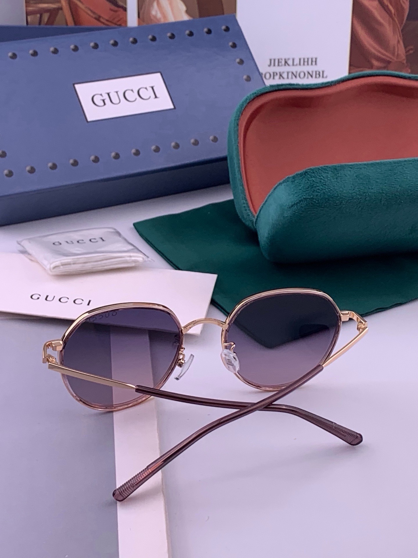 🆕  🔺 【GUCCI-偏光太阳镜】开春新款 潮流爆款 时尚圆框偏光太阳镜 高品质 佩戴舒适 网红潮款墨镜 女士高清偏光