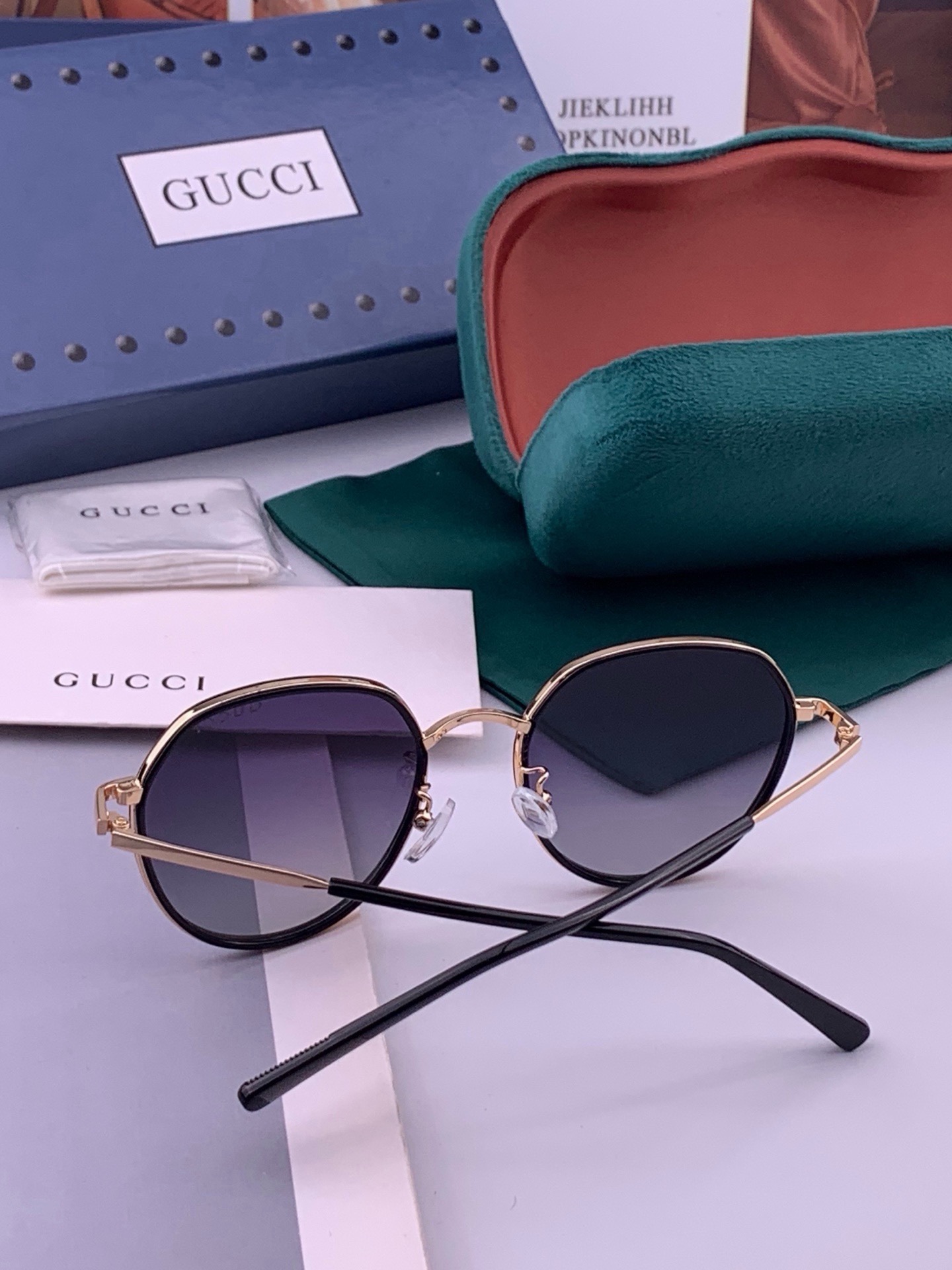 🆕  🔺 【GUCCI-偏光太阳镜】开春新款 潮流爆款 时尚圆框偏光太阳镜 高品质 佩戴舒适 网红潮款墨镜 女士高清偏光