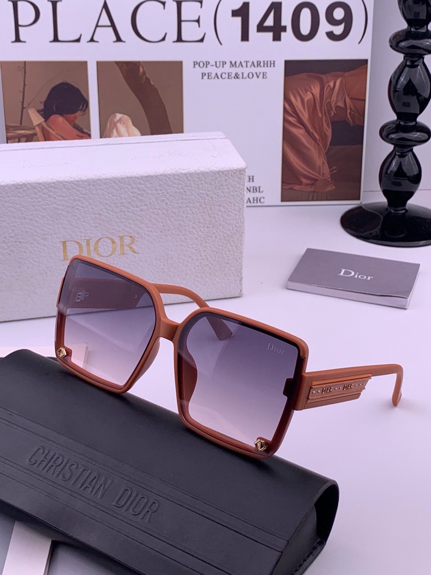 🆕  🔺 【DIOR-迪奥】开春新款 潮流爆款 时尚方框偏光太阳镜 高品质 佩戴舒适 网红潮款墨镜 女士高清尼龙偏光太阳