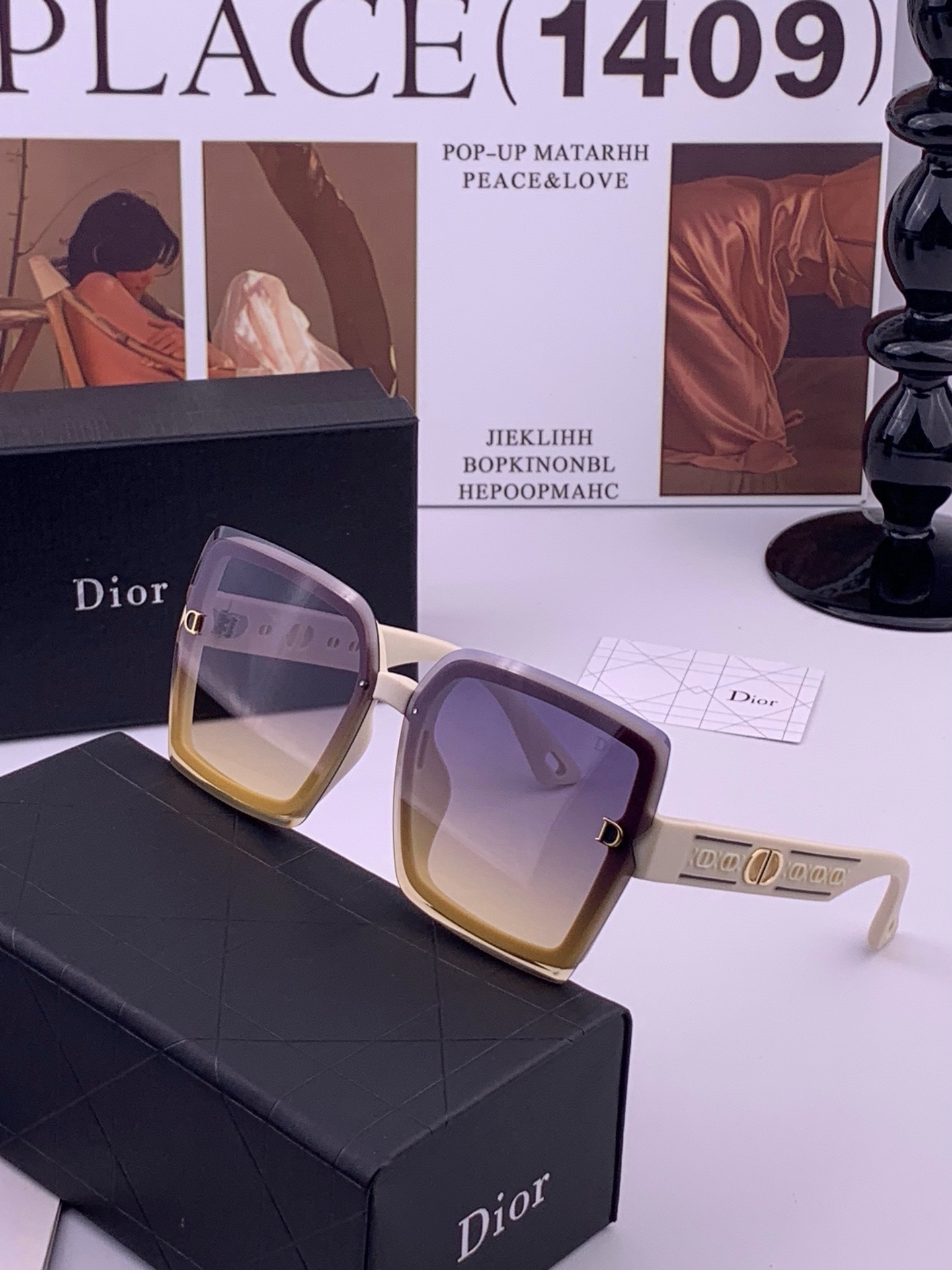 🆕  🔺 【DIOR-迪奥】开春新款 潮流爆款 时尚方框偏光太阳镜 高品质 佩戴舒适 网红潮款墨镜 女士高清加厚偏光太阳