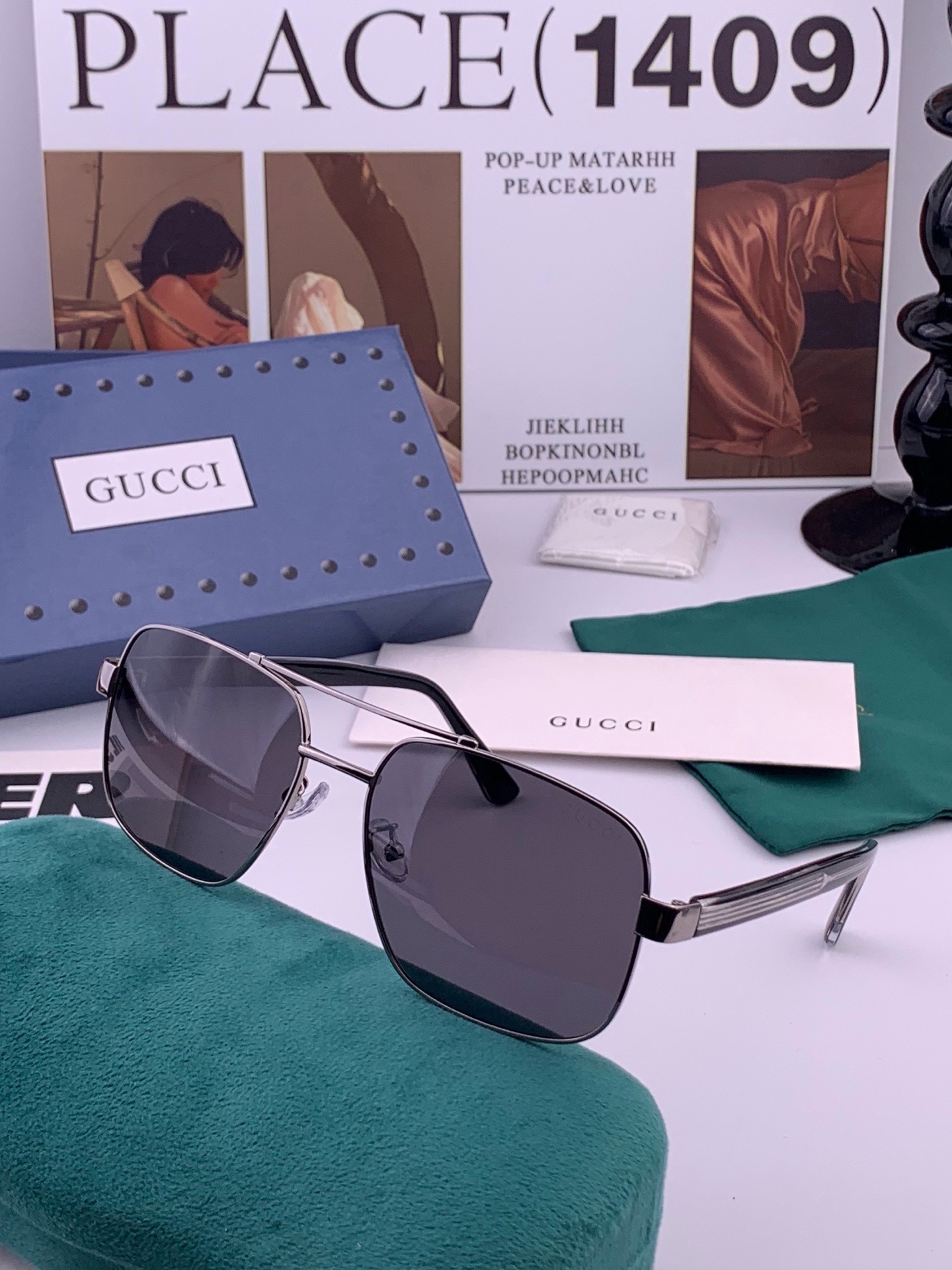 🆕   Gucci 🔥  高品质男女款墨镜   👍 进口宝丽来偏光镜片  🔥蛤蟆镜 开车钓鱼都可 🔥百搭显瘦墨镜韩版男士