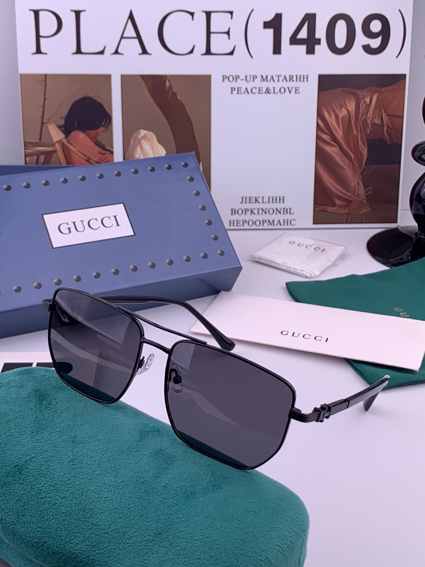🆕   Gucci 🔥  高品质男女款墨镜   👍 进口宝丽来偏光镜片  🔥蛤蟆镜 开车钓鱼都可 🔥百搭显瘦墨镜韩版男士