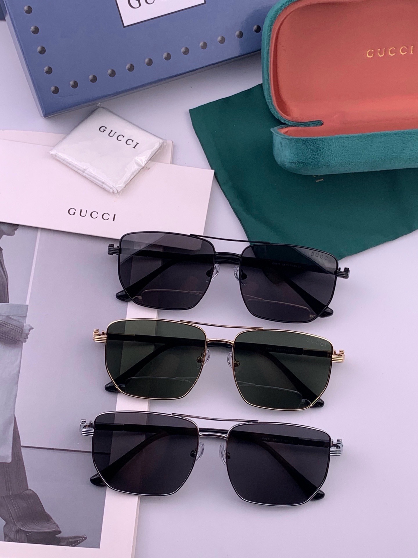 🆕   Gucci 🔥  高品质男女款墨镜   👍 进口宝丽来偏光镜片  🔥蛤蟆镜 开车钓鱼都可 🔥百搭显瘦墨镜韩版男士