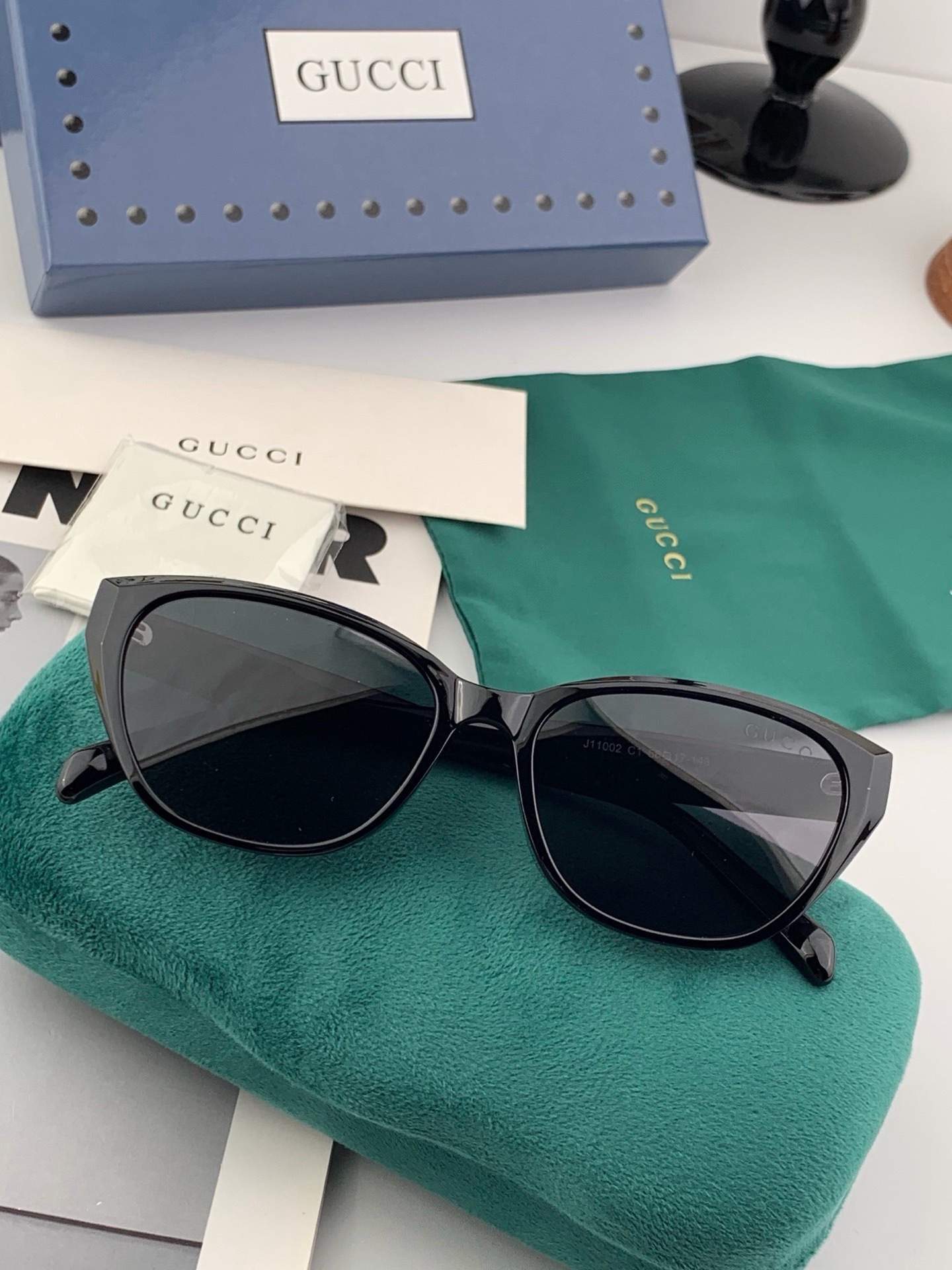 🔺 【GUCCI】开春新款 潮流爆款 时尚方框偏光太阳镜 高品质 佩戴舒适 网红潮款墨镜 女士高清尼龙偏光太阳镜🕶️ 🎉