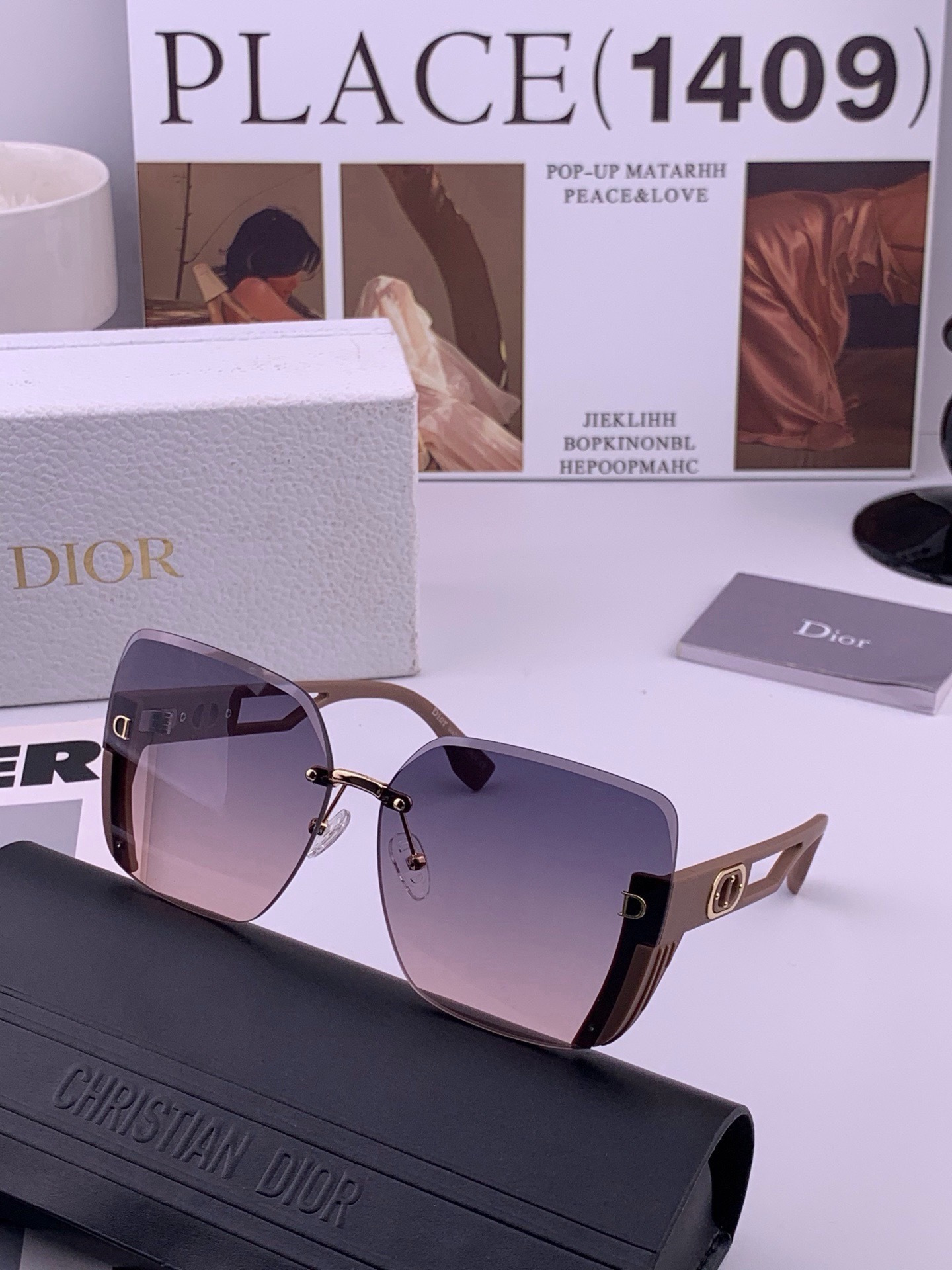 🔺 【DIOR-迪奥】开春新款 潮流爆款 时尚方框太阳镜 高品质 佩戴舒适 网红潮款墨镜 女士高清太阳镜🕶️ 🎉高品质T