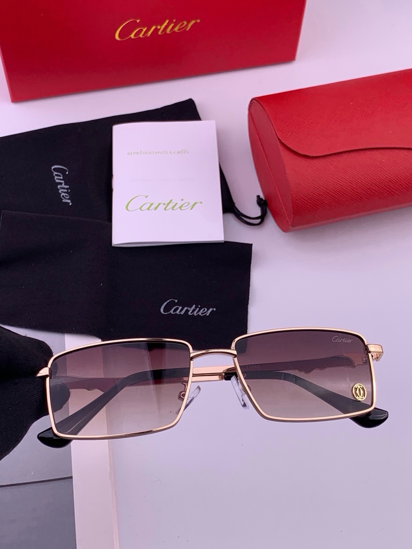 【卡地亚-cartier】 时尚高贵 很美手工🔝🔝高端品质 男女通用太阳眼镜 经典之作  有分量有质感的一款太阳镜  电