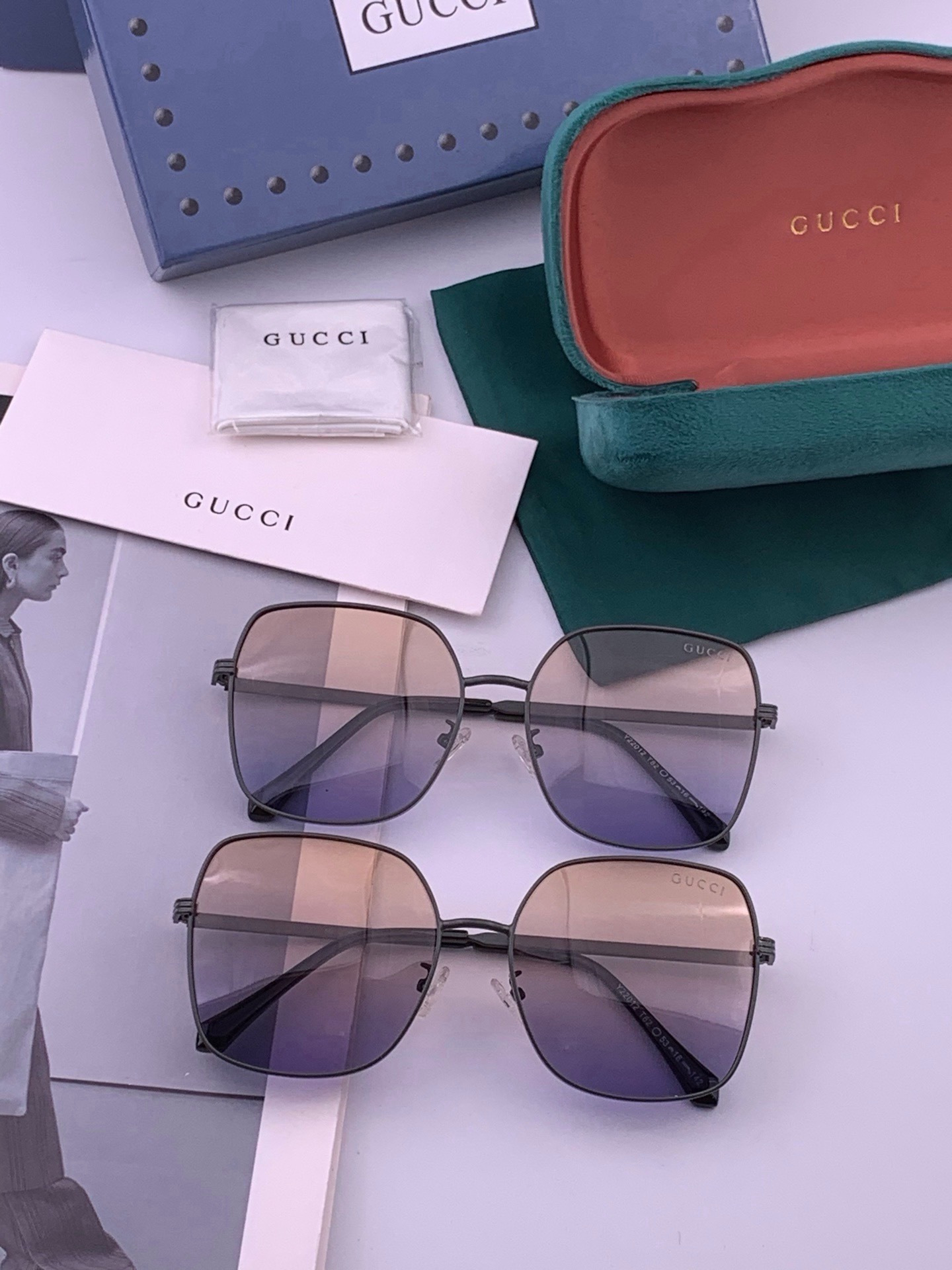 GUCCI 开春新款太阳镜 各路网红纷纷带起气场满分‼️ 俏皮甜美.上脸效果更佳.金属质感超好 型号：G22201