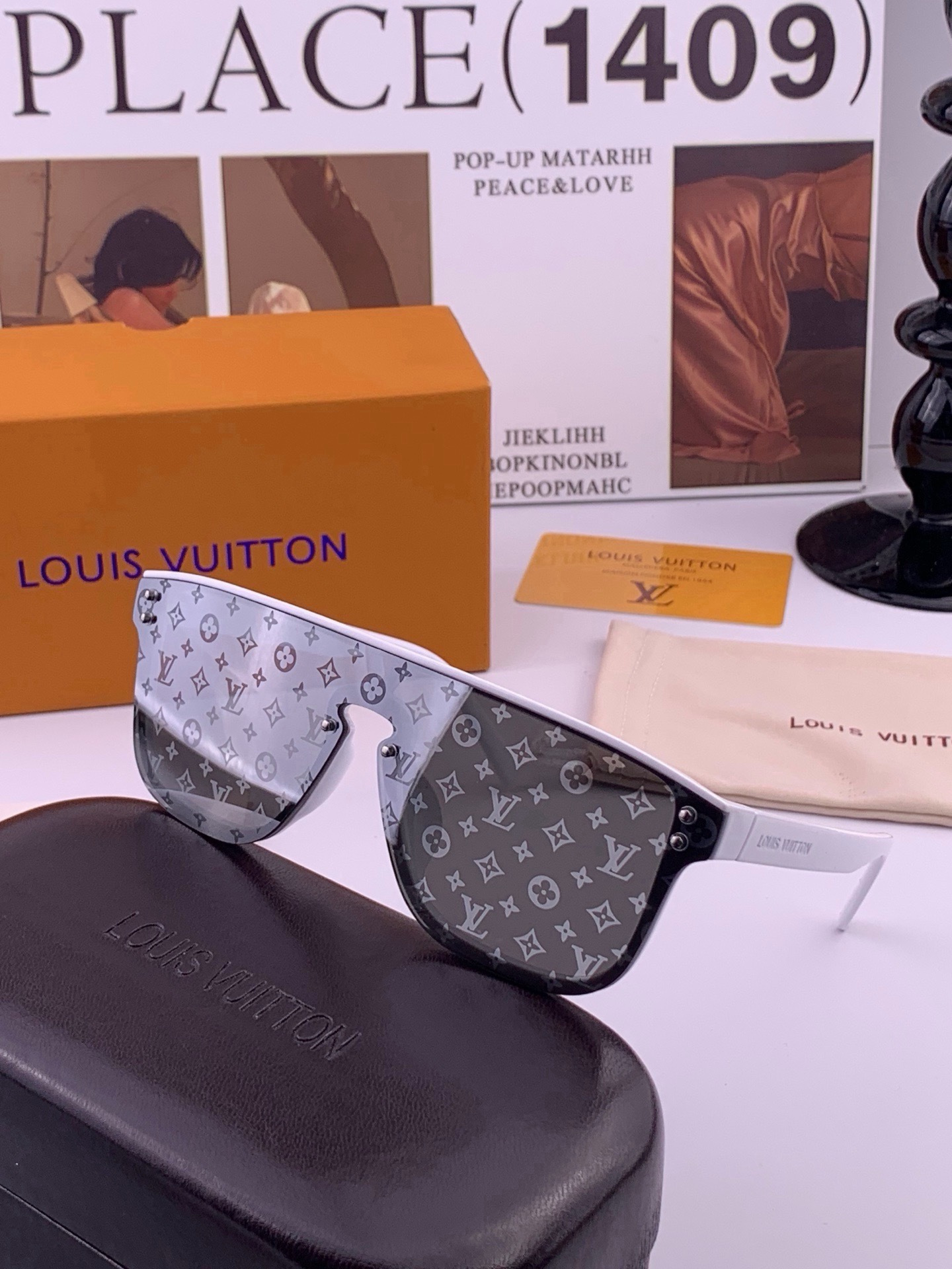 LV🔥高品质男女款”太阳镜🔥 开车钓鱼都可🔥百搭显瘦墨镜韩版男士飞行员大框司机开车防紫外线太阳镜，型号：L2108