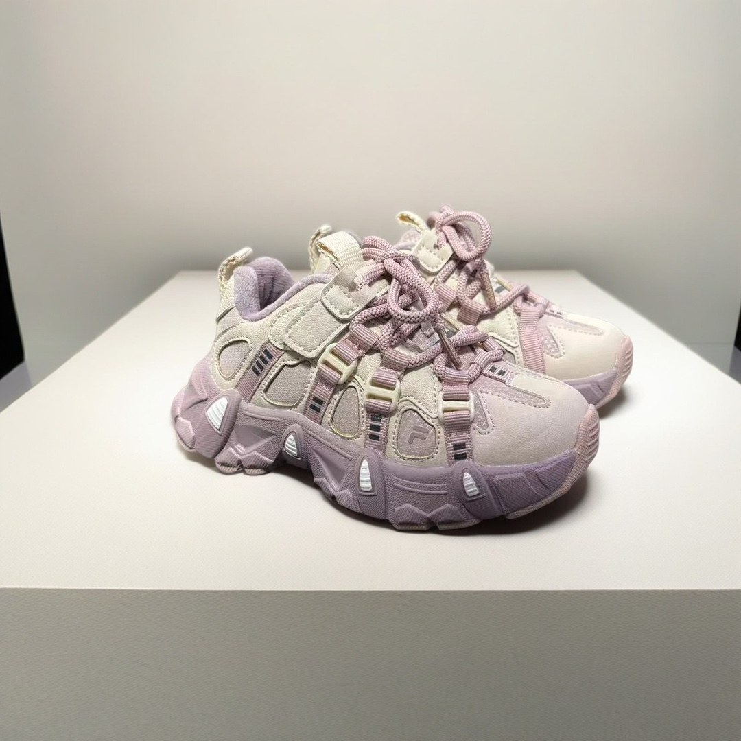 FILE 山脉鞋（机能登山鞋） 加绒儿童魔术贴老爹鞋27-37码 超贴心的加绒款❄️ 魔术贴设计、穿脱超方便✌🏻 老爹款式，百搭又时髦✨-选品中心