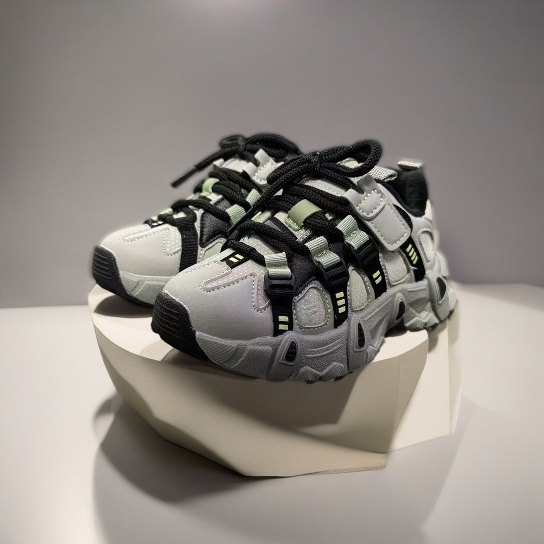 FILE 山脉鞋（机能登山鞋） 加绒儿童魔术贴老爹鞋27-37码 超贴心的加绒款❄️ 魔术贴设计、穿脱超方便✌🏻 老爹款式，百搭又时髦✨-选品中心