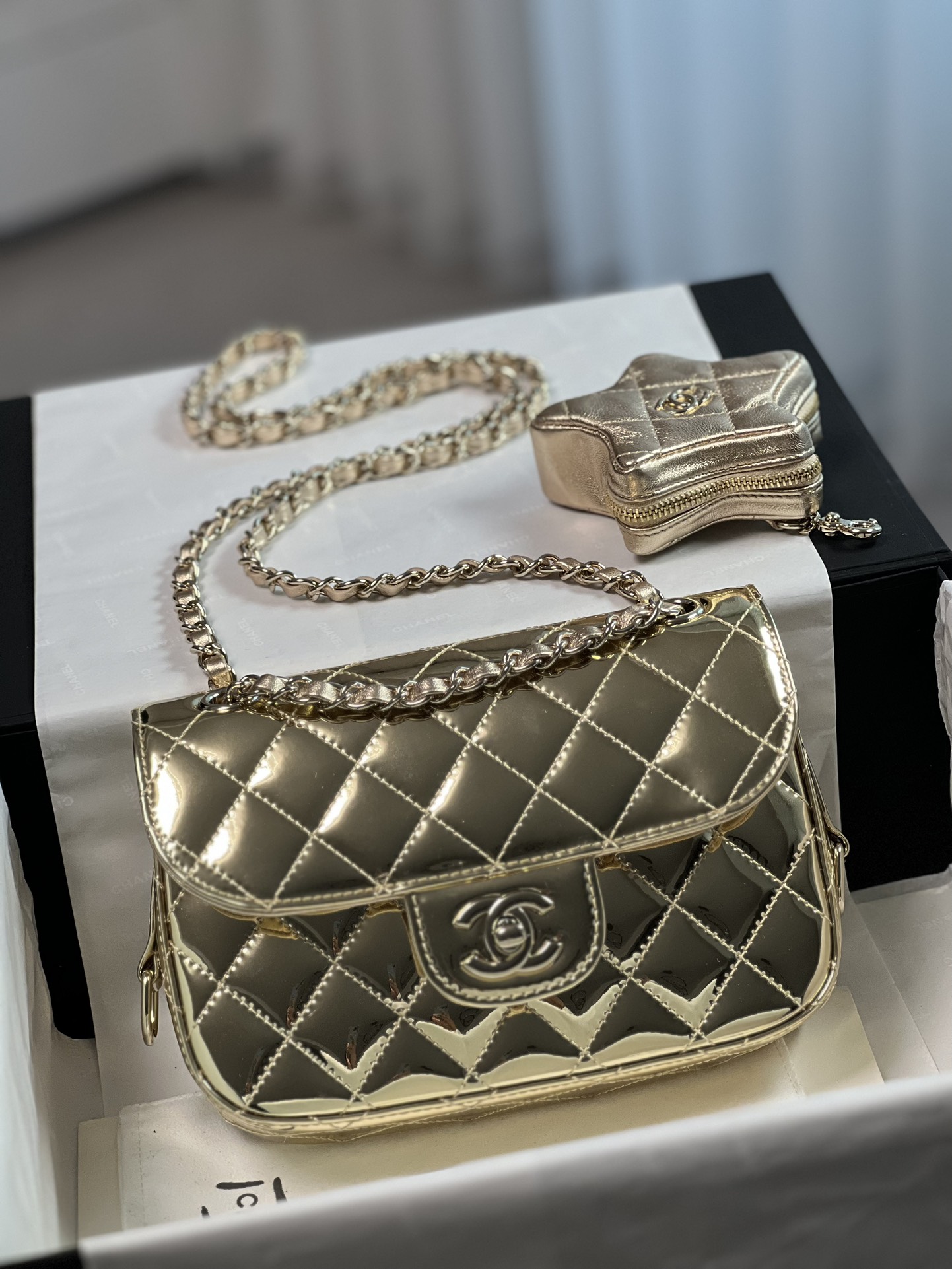 Chanel Classic Flap Bag Crossbody & Shoulder Bags Patent Leather Chains