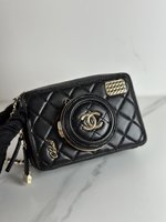 Chanel Camera Bags Black Gold Sheepskin