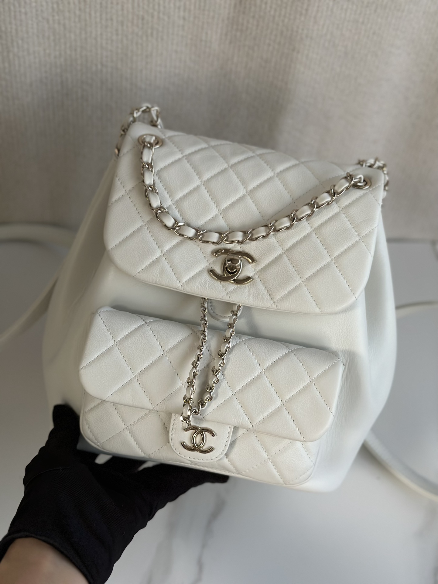 Chanel Duma Sacos Mochila Branco