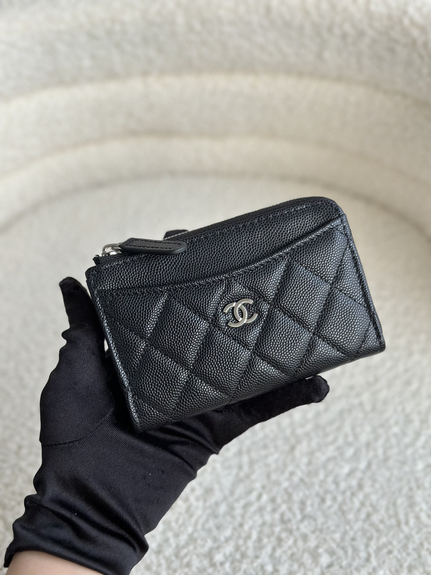 What’s best
 Chanel Classic Flap Bag Wallet Black Silver Hardware