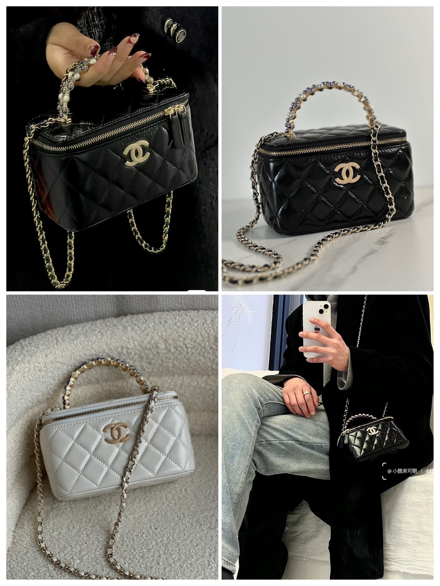 Colección de colores de caja larga con asa de perlas 24P ❤