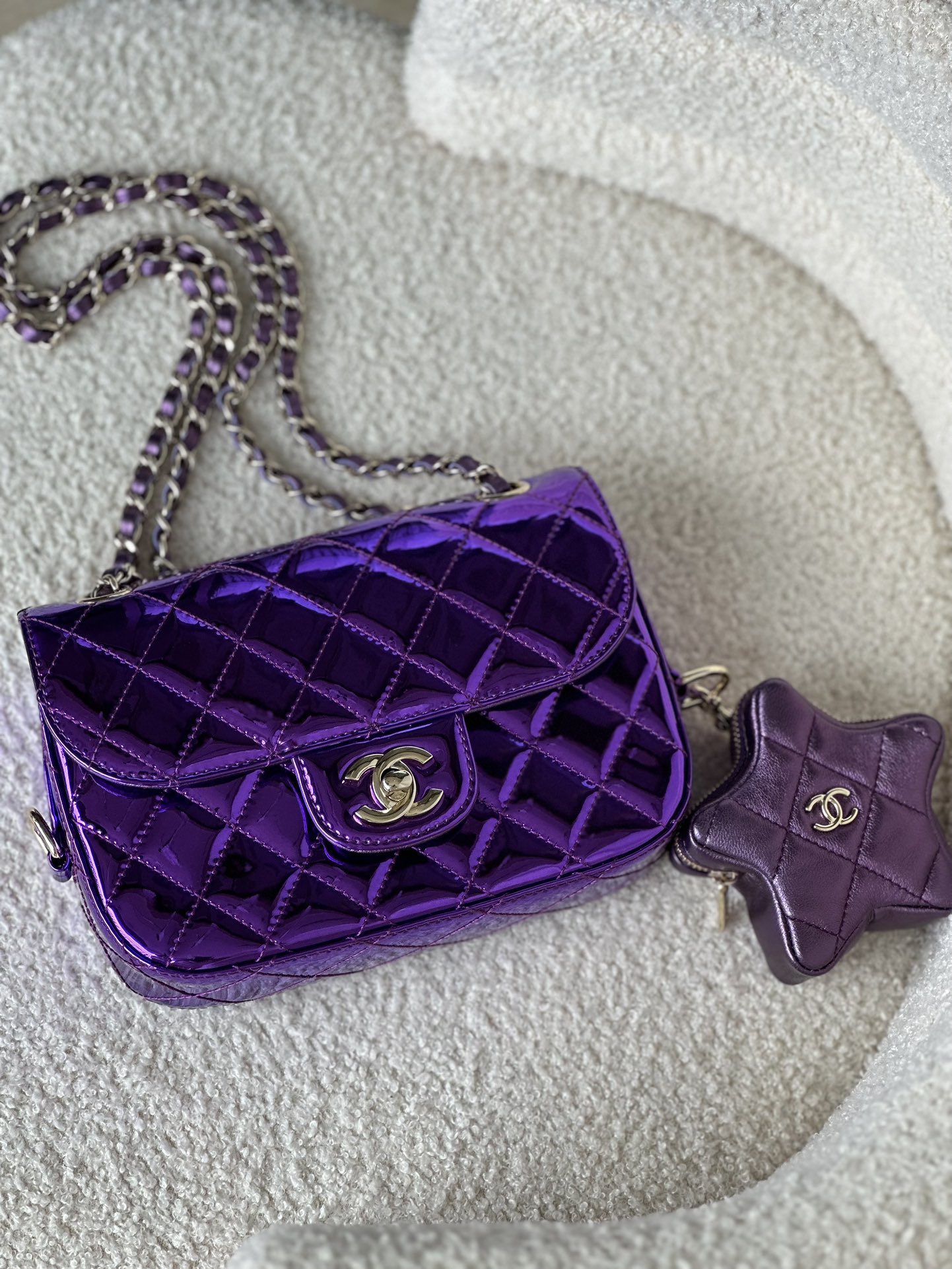 Chanel Classic Flap Bag Crossbody & Shoulder Bags Purple