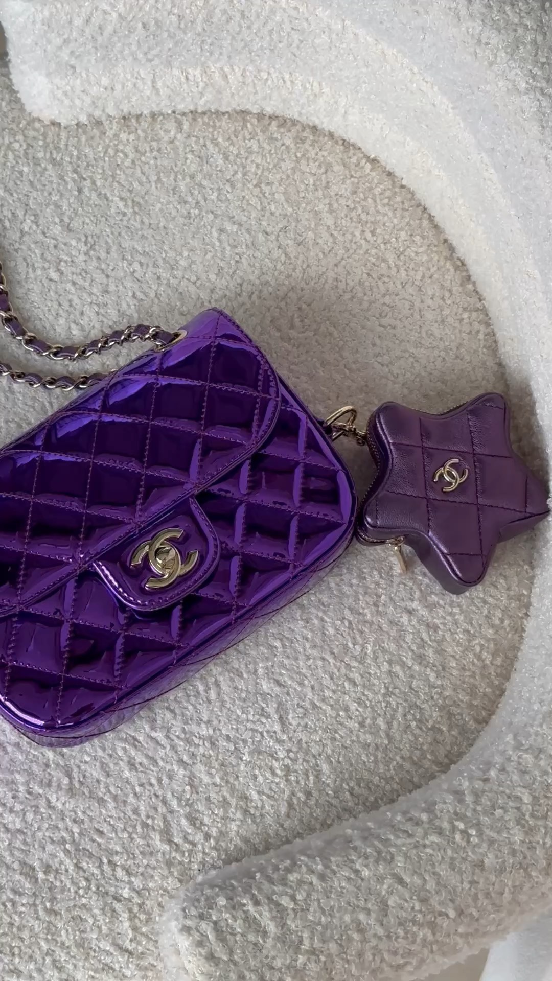 Chanel Classic Flap Bag Crossbody & Shoulder Bags Purple