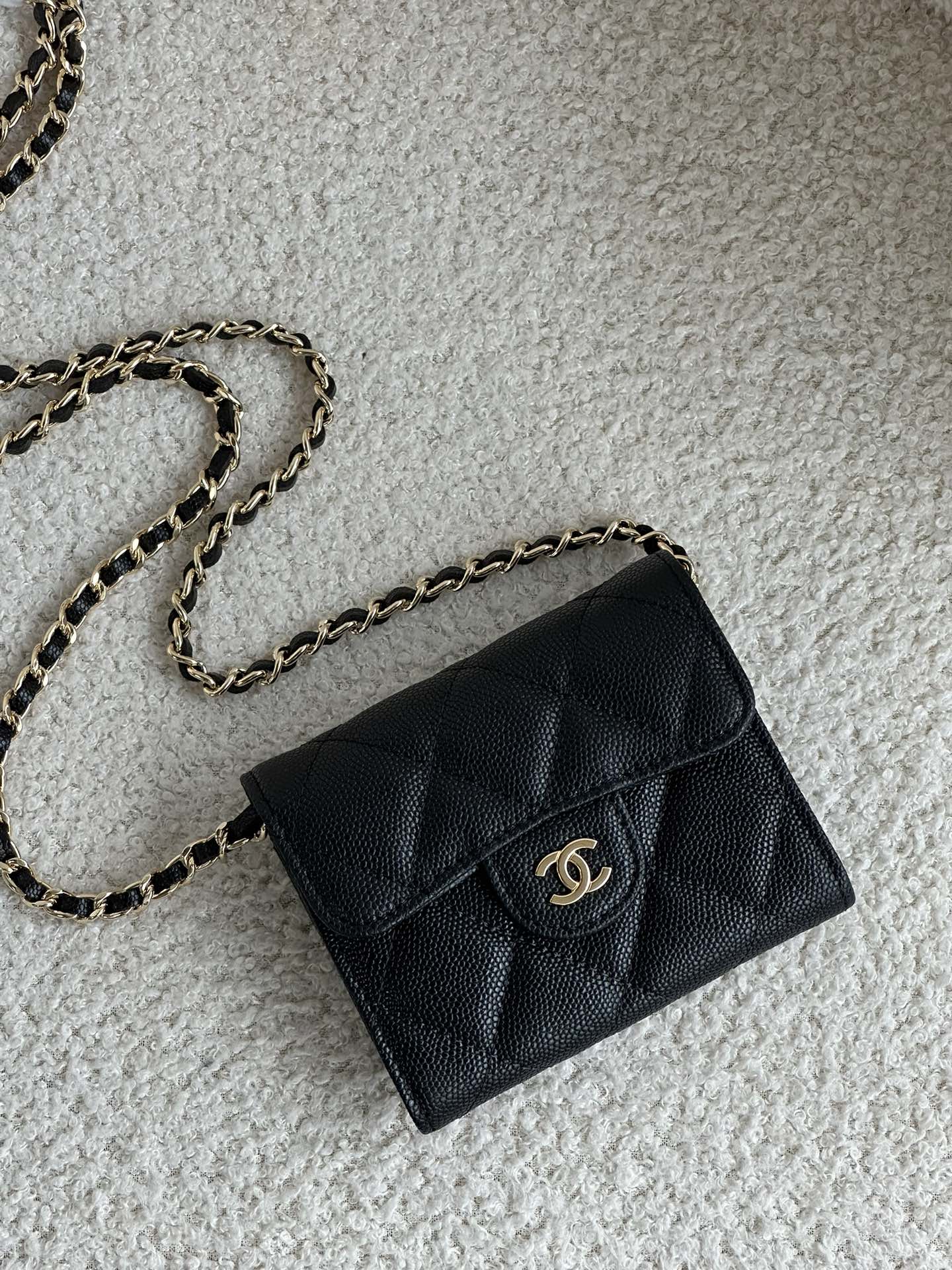 Chanel Wallet Card pack Gold Chains