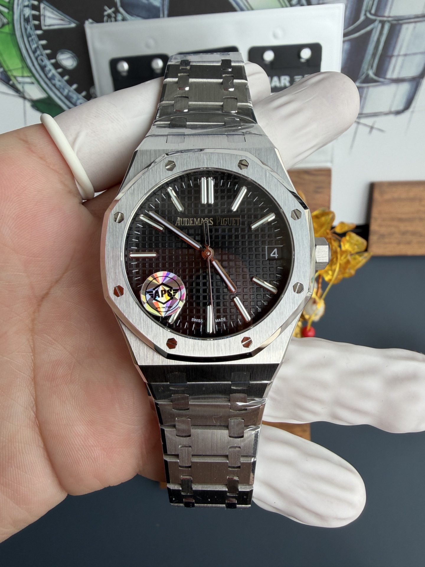 NO:741859,AS15510 black surface without card,19860909AS15510黑面无卡度,,Watch