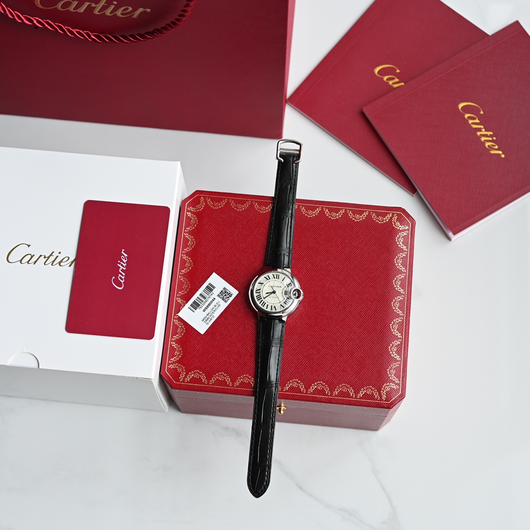 Cartier Montre Bleu Peau de crocodile Bracelet en cuir