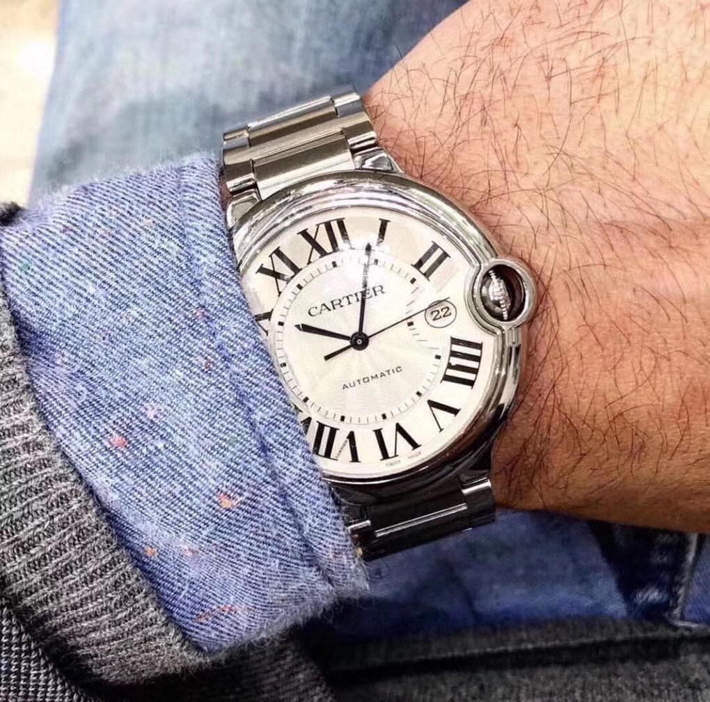 Cartier Montre Qualité des produits la plus élevée
 Bleu Hommes Peau de crocodile