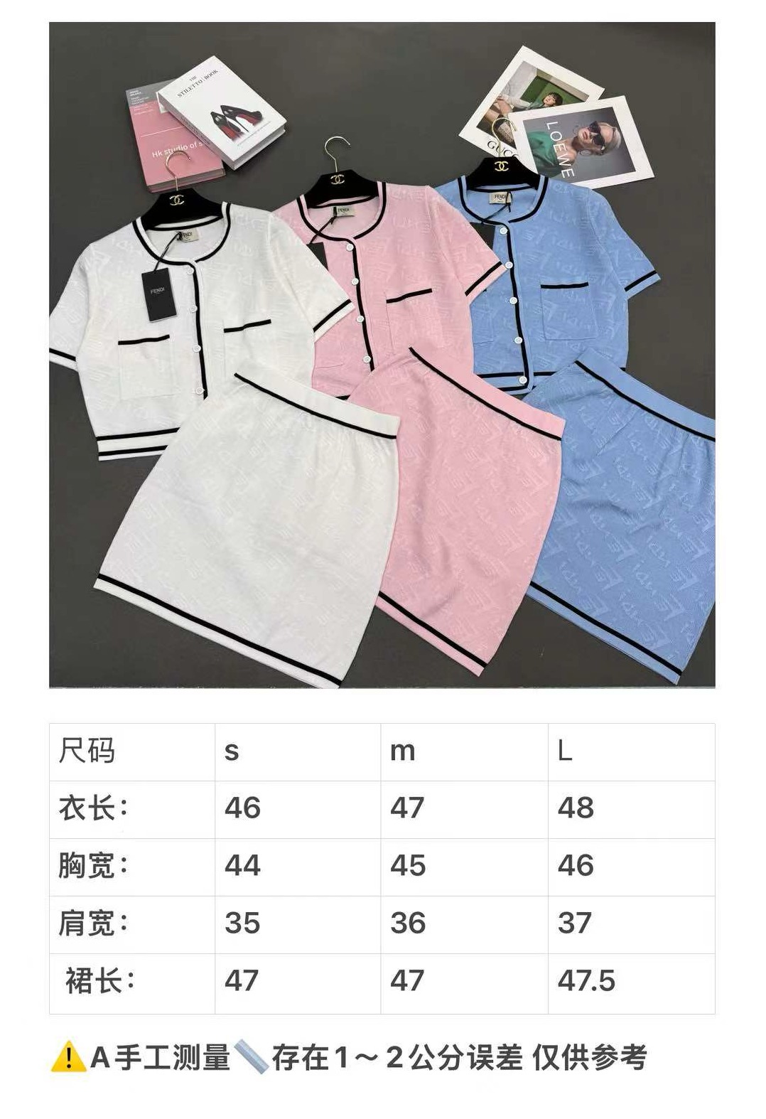 NO:686324,26 spring and summer new style FEND* women's high-quality skin-friendly silk, 16-needle dark pattern FF pattern short-sleeved skirt elastic suit pink/blue/off-white 3 colors size sml available in stock, fendi, skirts, T-shirt,1986090926春夏新款FEND*女装高级品质亲肤绢丝,16针暗纹FF图案短袖短裙弹力套装粉色/蓝色/米白3色 尺码sml 现货供应,,fendi,skirts,T-shirt,,Women's clothing