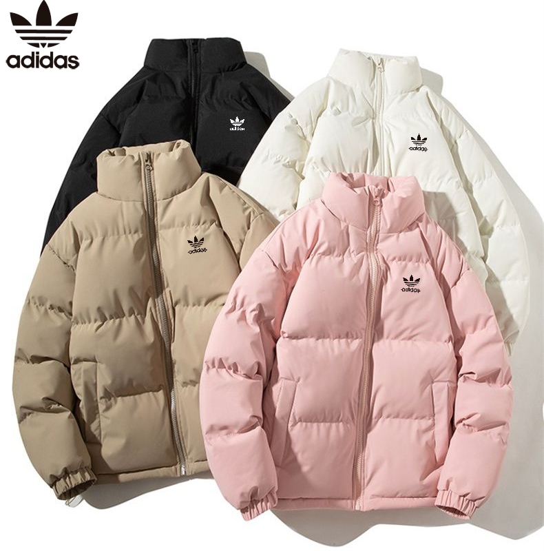 阿迪达斯Adidas三叶草冬季新款，男女同款立领百搭基础款休闲面包服棉服，男士加厚棉衣外套