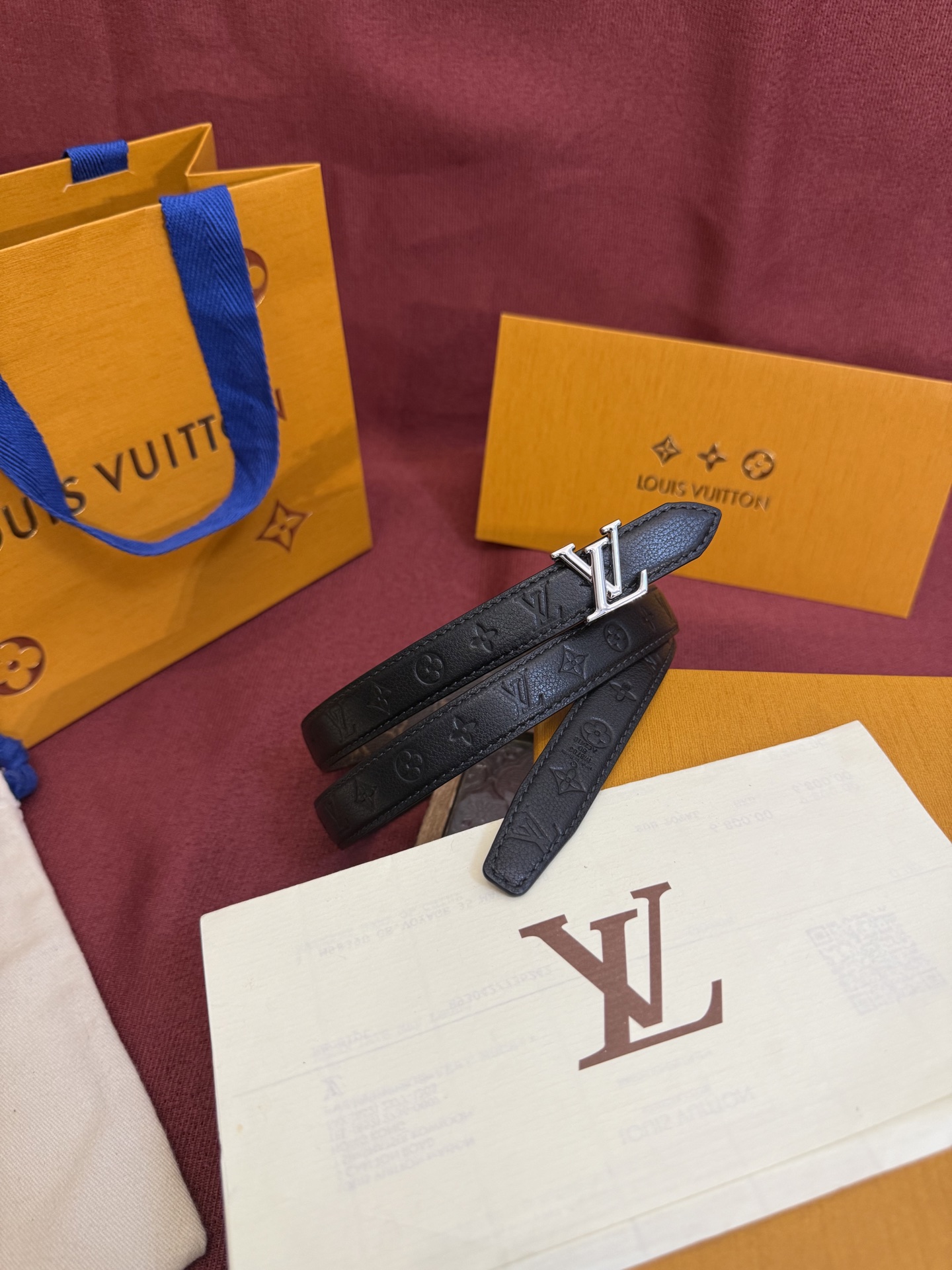 Louis Vuitton Flowergram 20mm Reversible Monogram Empreinte Leather Belt