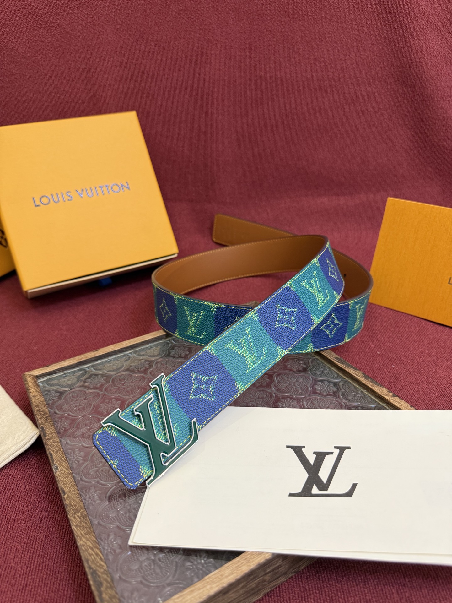 Louis Vuitton Initiales College Monogram Blue Heritage 40mm Reversible Belt 3 i1758990548506 6468 0 4