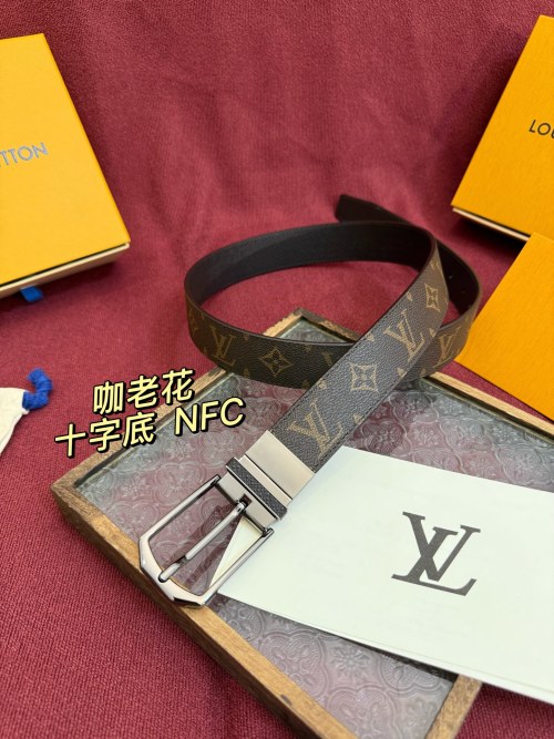 Louis Vuitton Reversible Monogram Leather Belt, 3.5cm - Modern Versatility 1 Louis Vuitton Reversible Monogram Leather Belt, 3.5cm - Modern Versatility