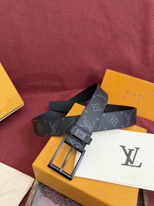 Louis Vuitton LV 3.5 Monogram Eclipse Reversible Leather Belt 2 Louis Vuitton LV 3.5 Monogram Eclipse Reversible Leather Belt
